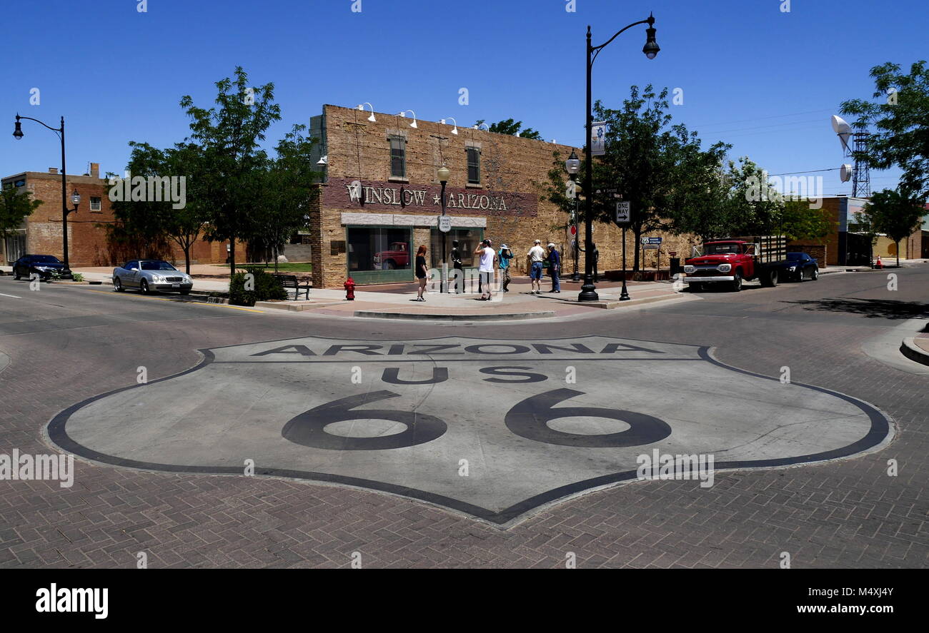 Famous Corner from a Eagles Song in Winslow,Arizona Stock Photo Alamy