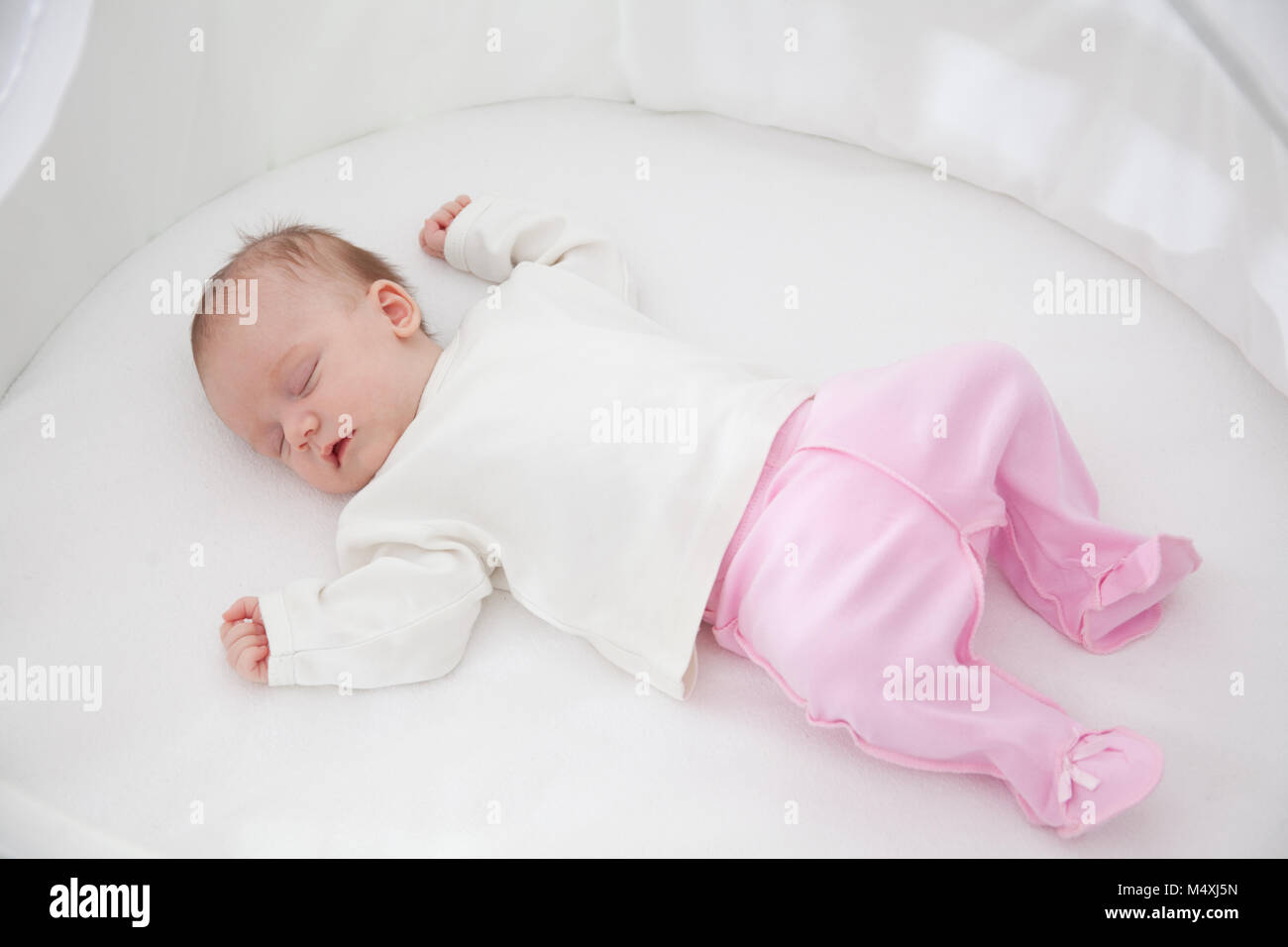 portrait of a beautiful sleeping baby girl Stock Photo