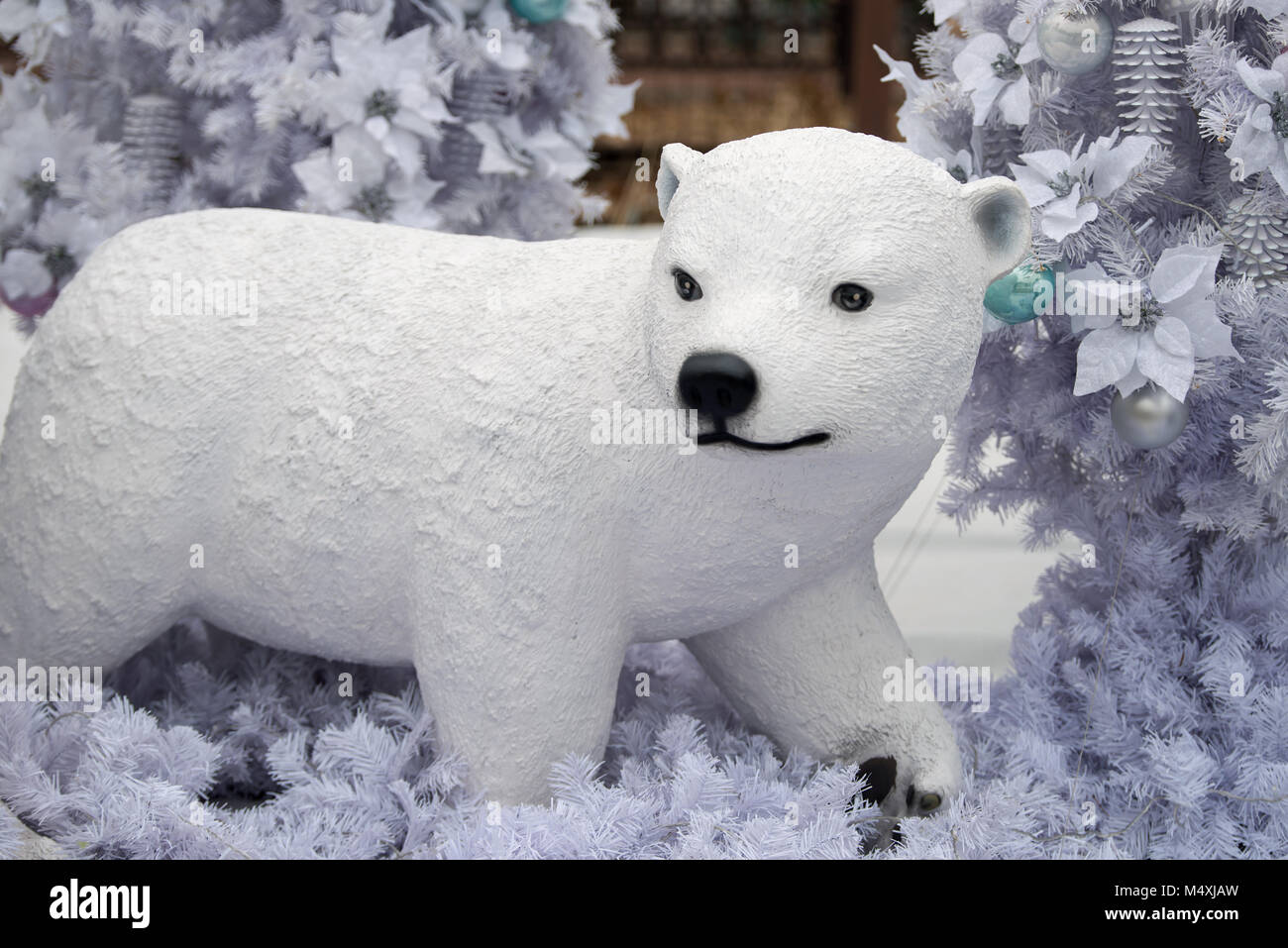 Tissu déco gobelin Noël Ours polaire Polar bear in town