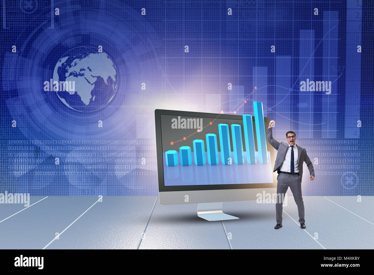 economic forecast graphic black and white stock photos... Businessman in economic forecasting concept with charts Stock Photo - Alamy