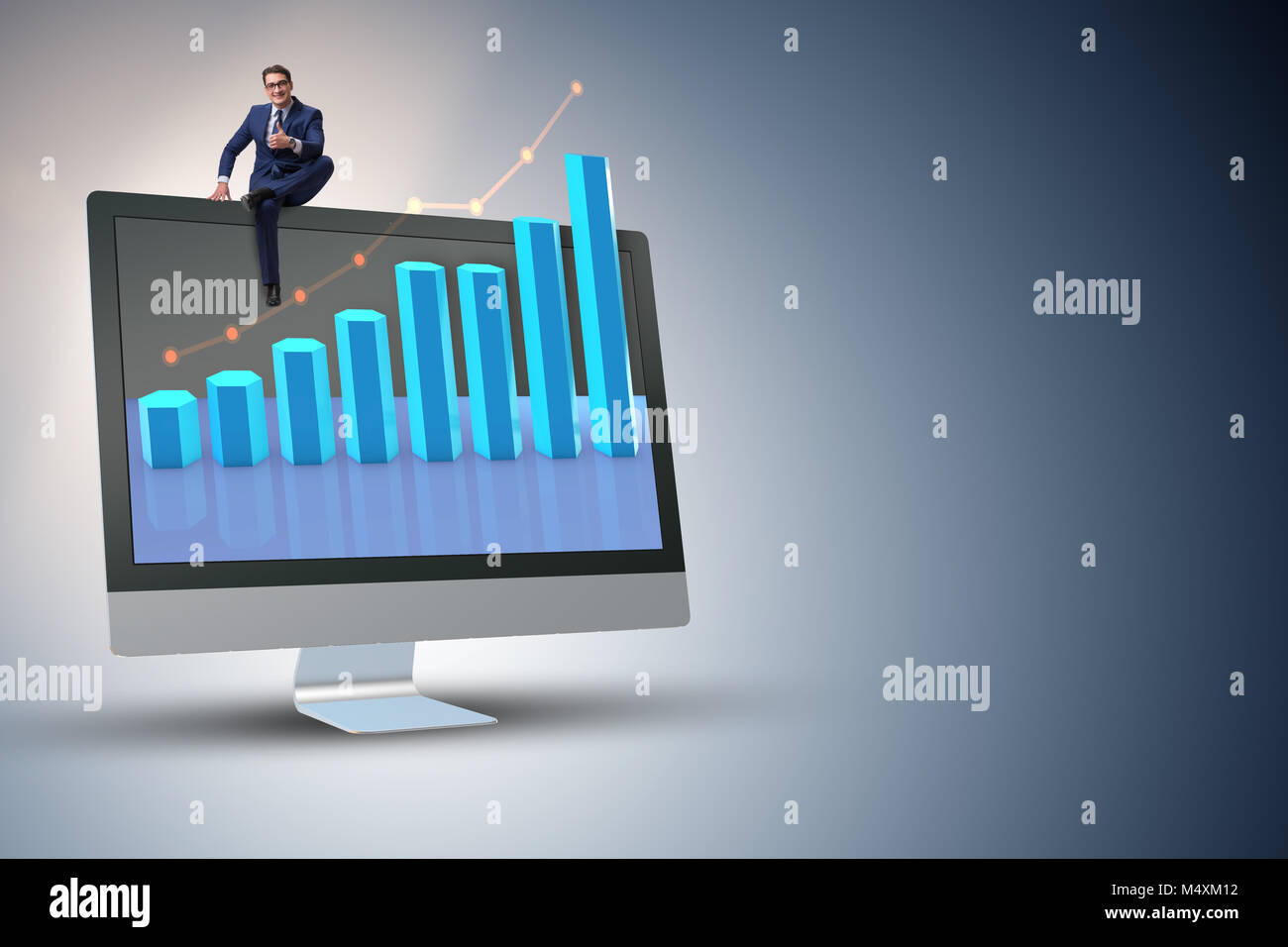 economic forecast graphic black and white stock photos... Businessman in economic forecasting concept with charts Stock Photo - Alamy