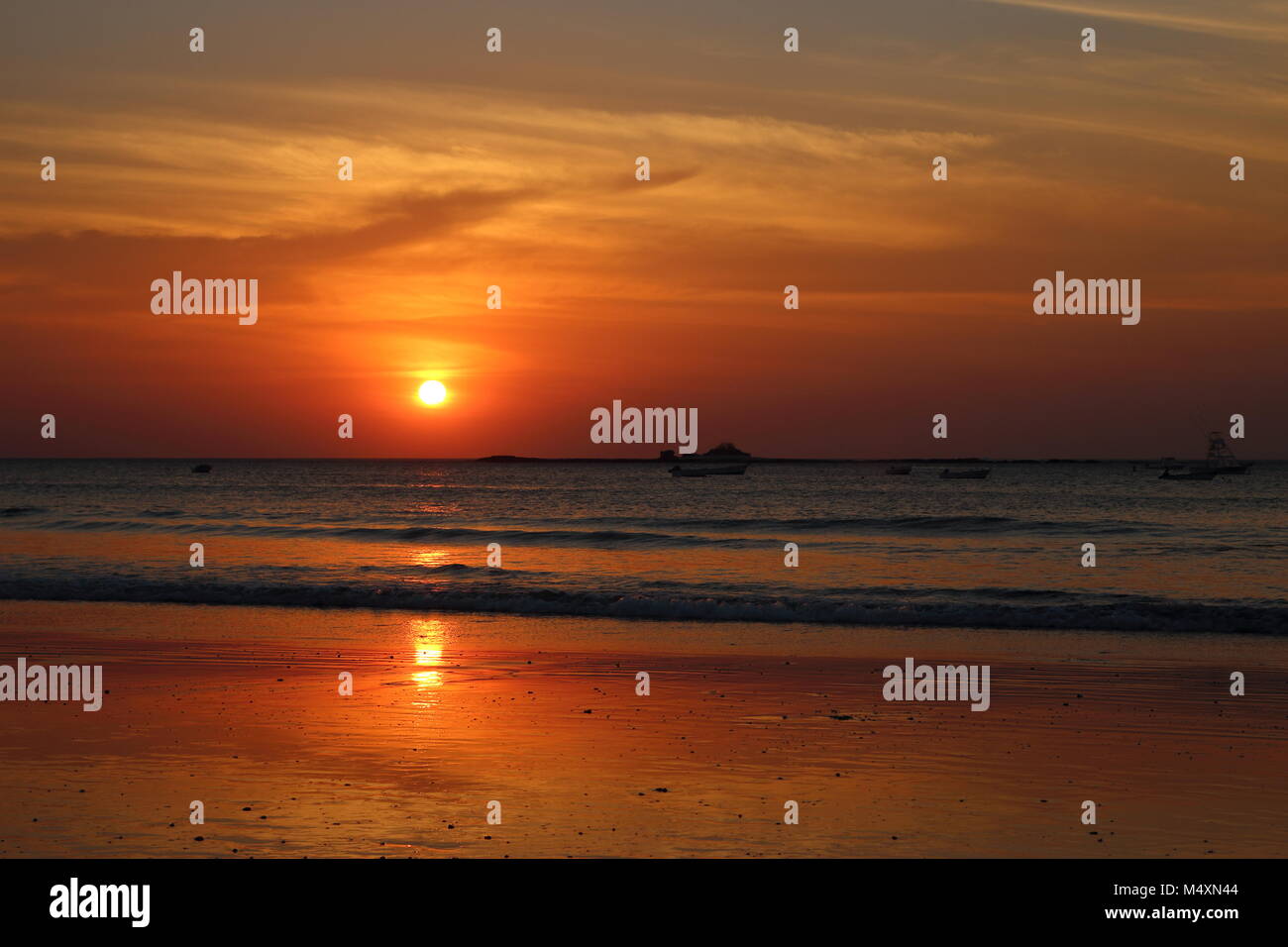 sunset in costa rica Stock Photo
