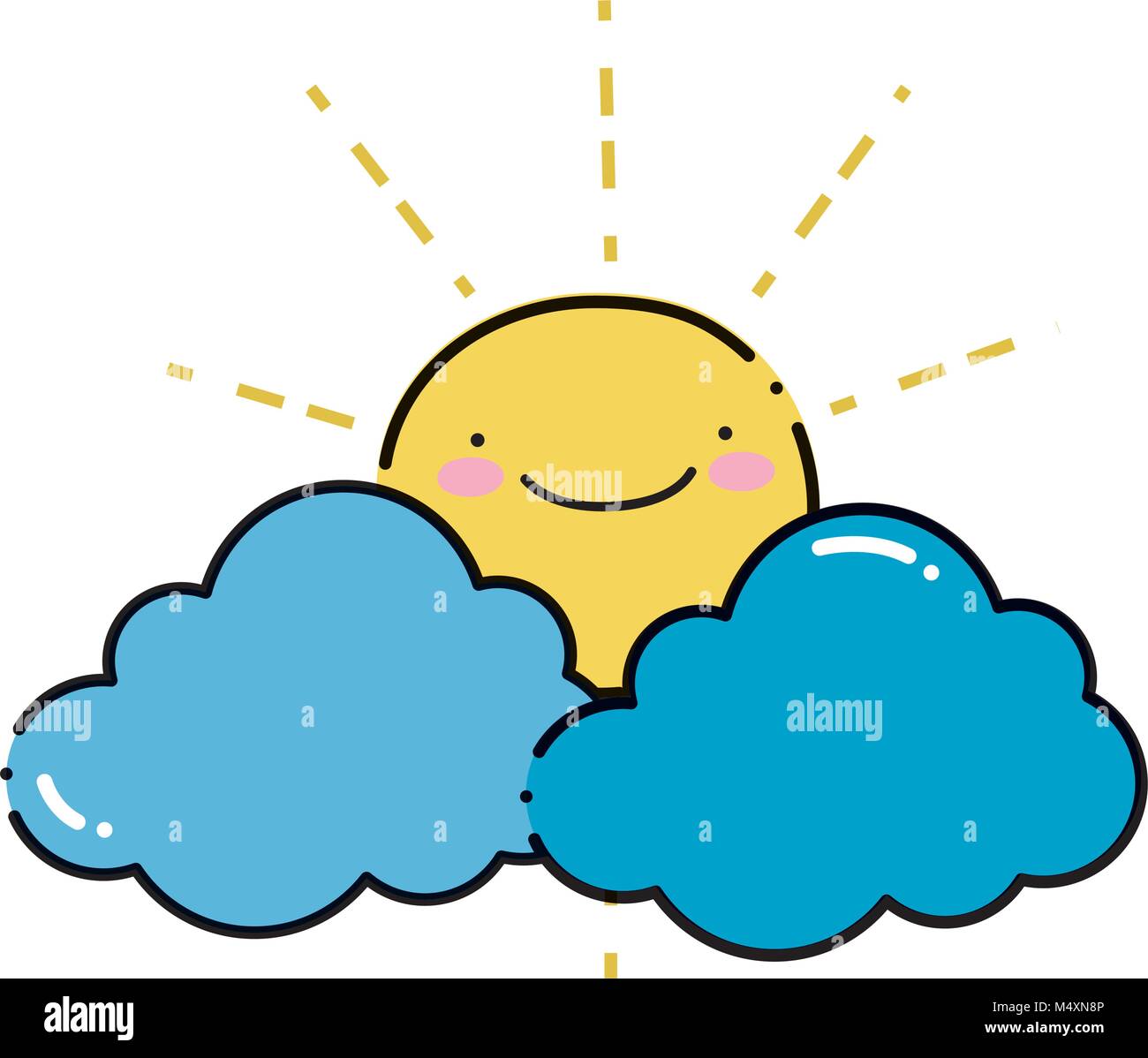 color nature sun and clouds kawaii weather Stock Vector Image & Art - Alamy