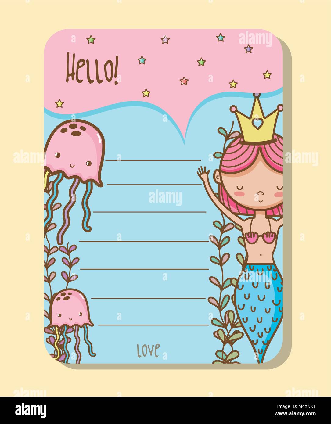 Mermaids printable sheet Stock Vector Image &amp; Art - Alamy
