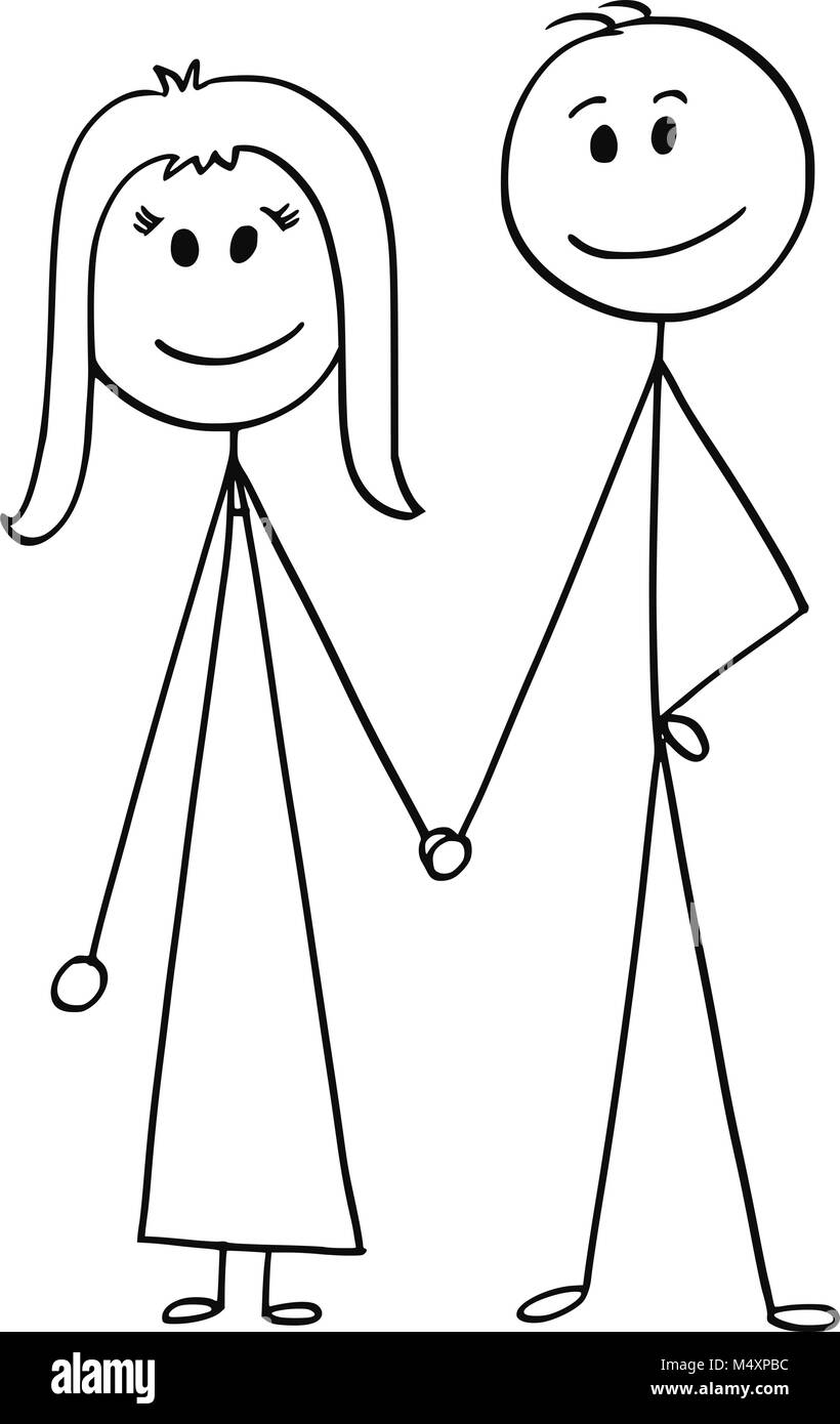 Cartoon of Happy Couple Stock Vector