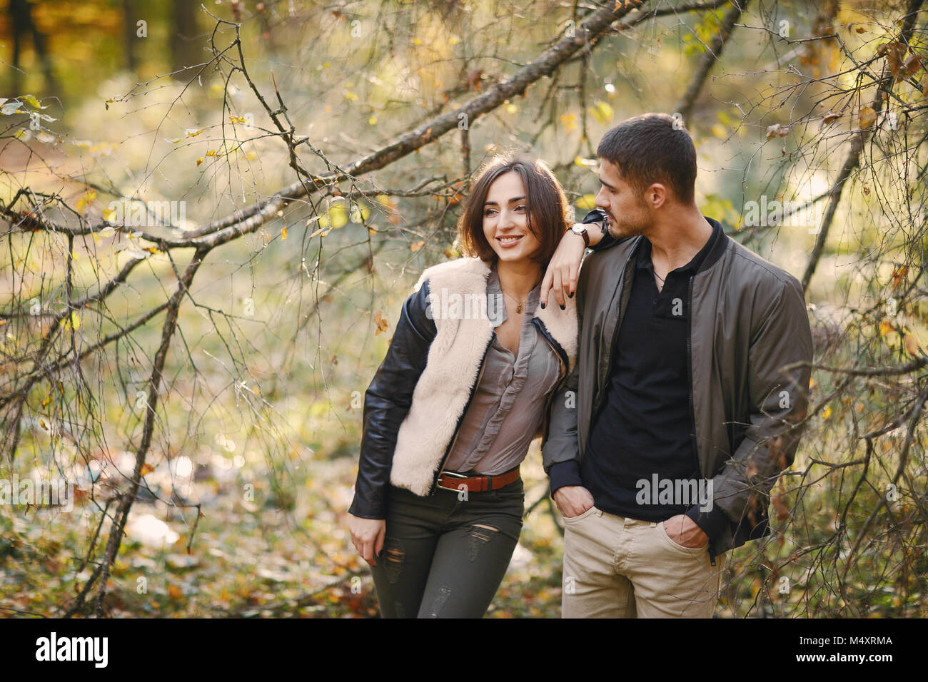 couple in the park Stock Photo - Alamy