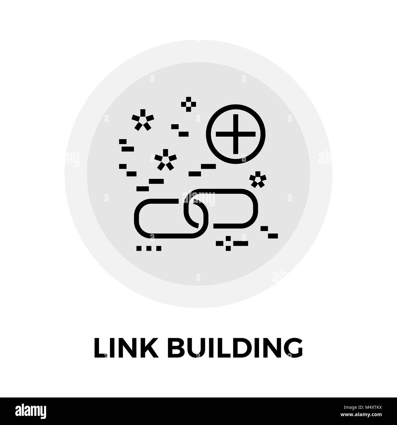 Link Building Line Icon Stock Vector