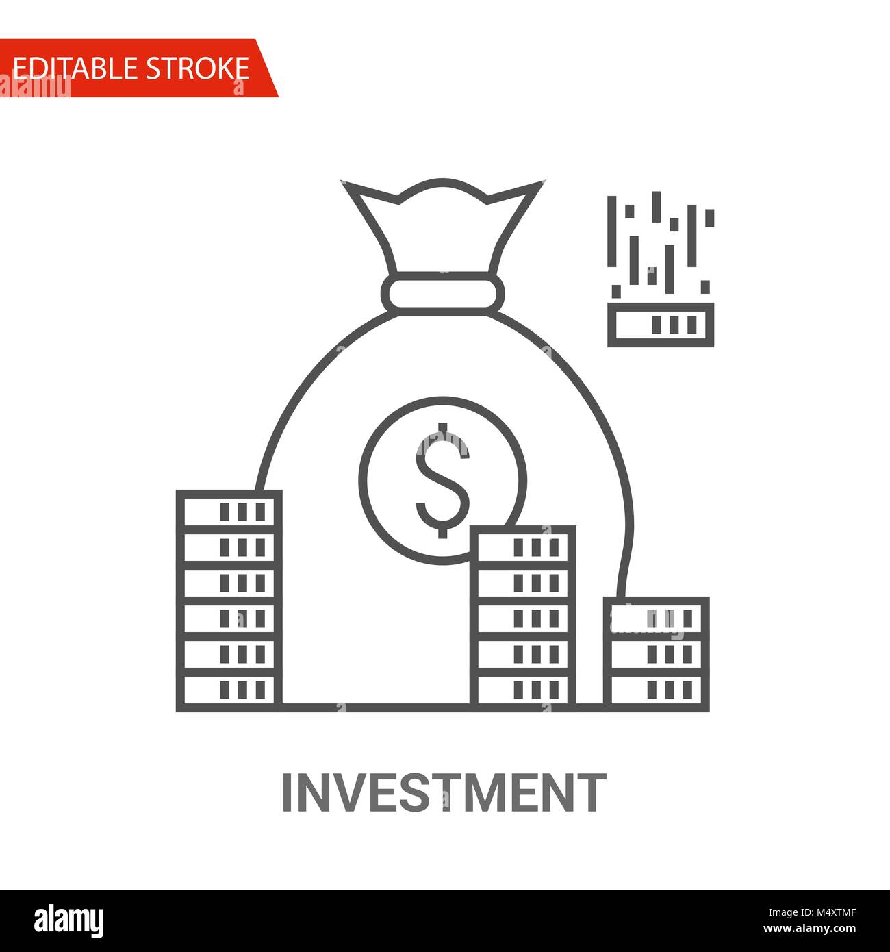Investment Icon. Thin Line Vector Illustration Stock Vector Image & Art ...