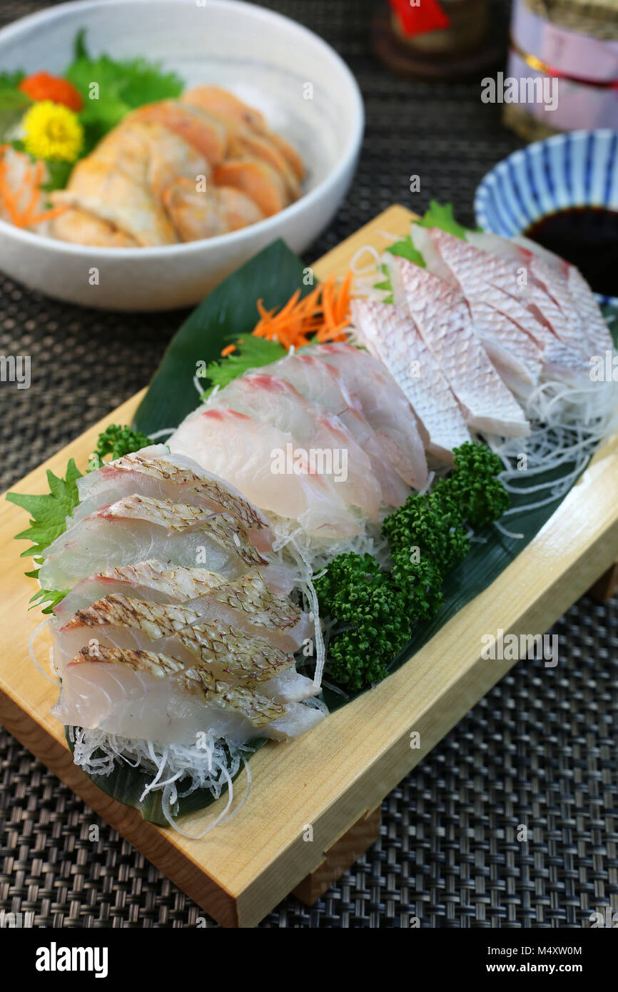 Sashimi of sea bream Stock Photo