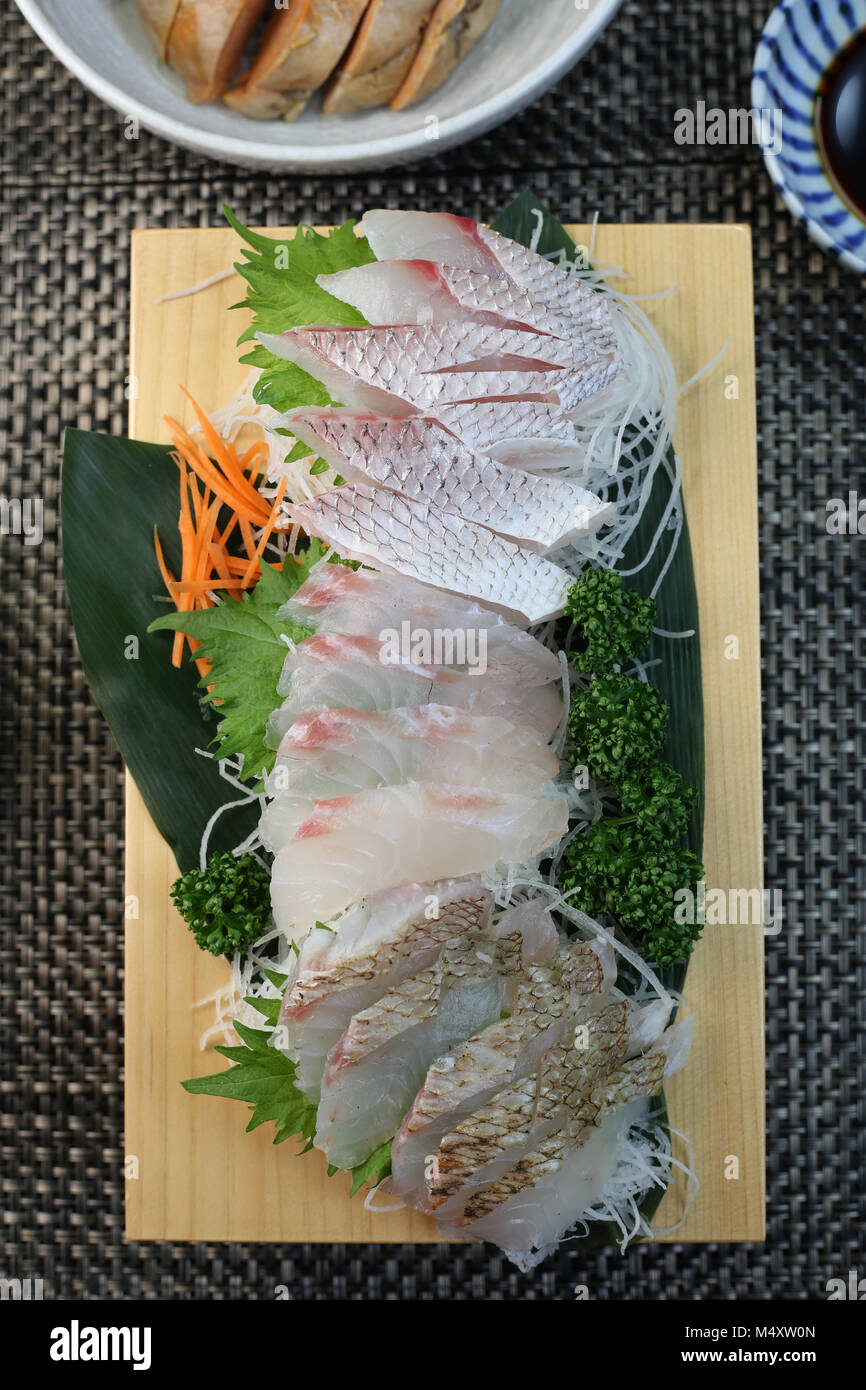 Sashimi of sea bream Stock Photo