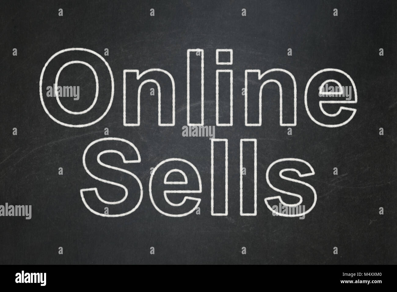 Advertising concept: Online Sells on chalkboard background Stock Photo