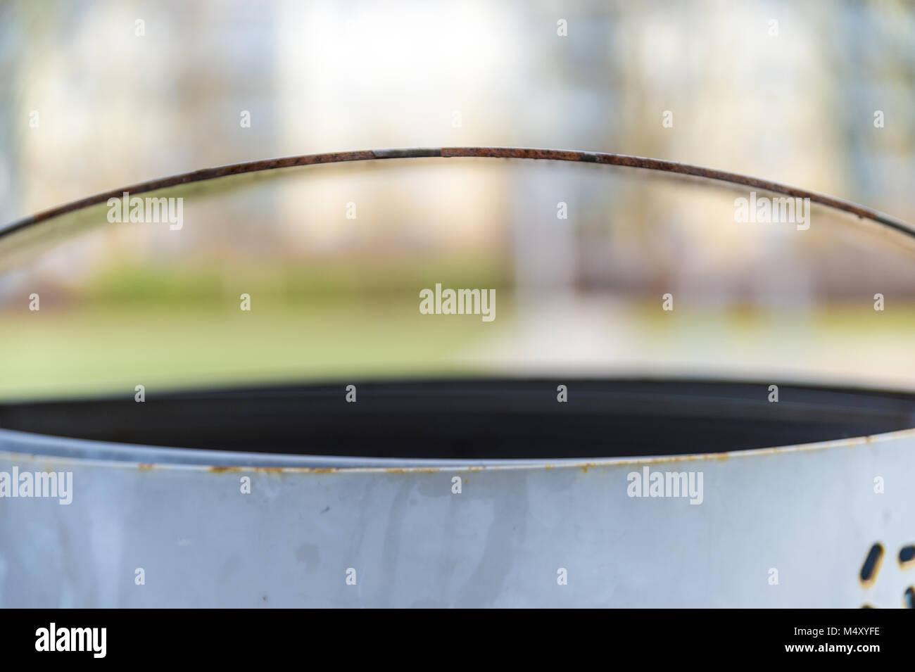 Detailed view of an empty waste container Stock Photo