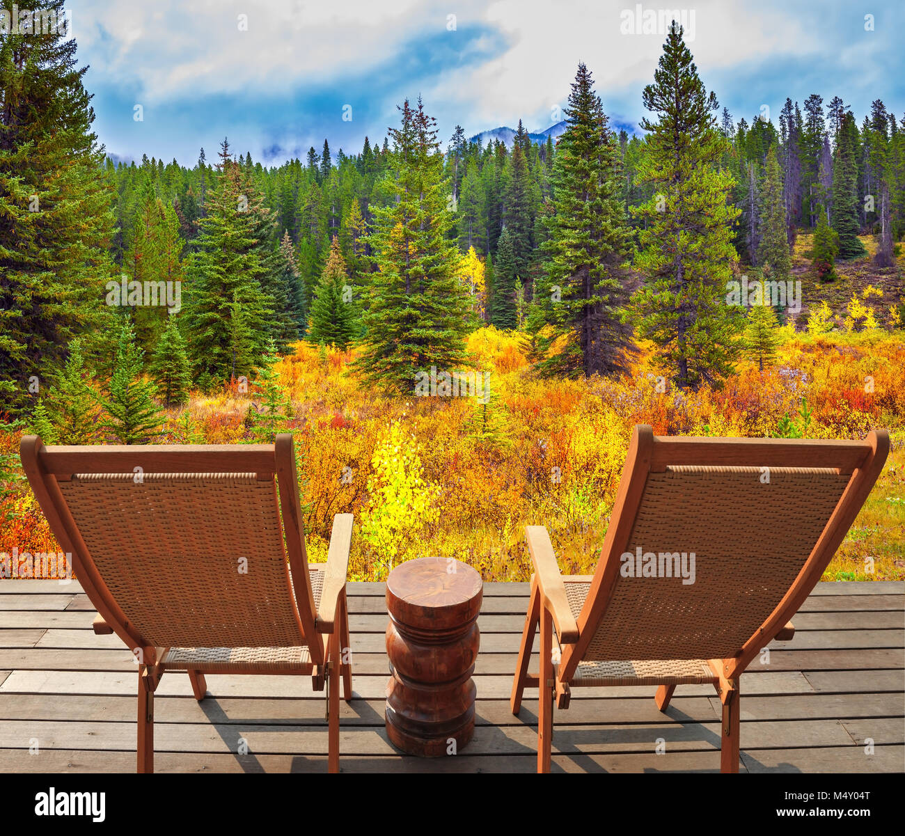 The golden autumn in Rocky Mountains Stock Photo - Alamy