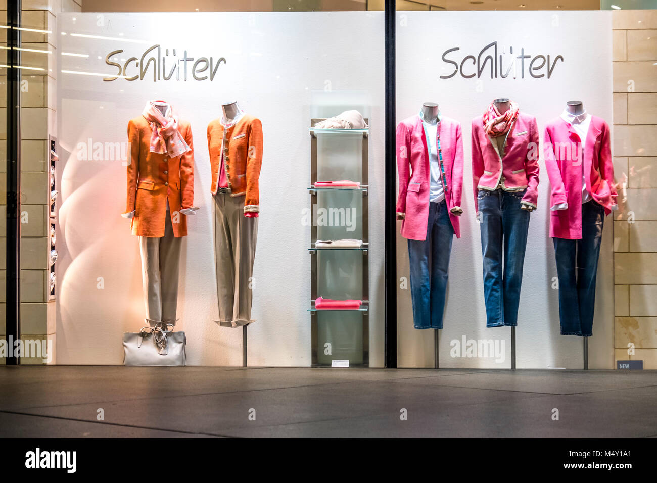 MUNICH, GERMANY FEBRUARY 15 2018 Typical German shopwindow in the