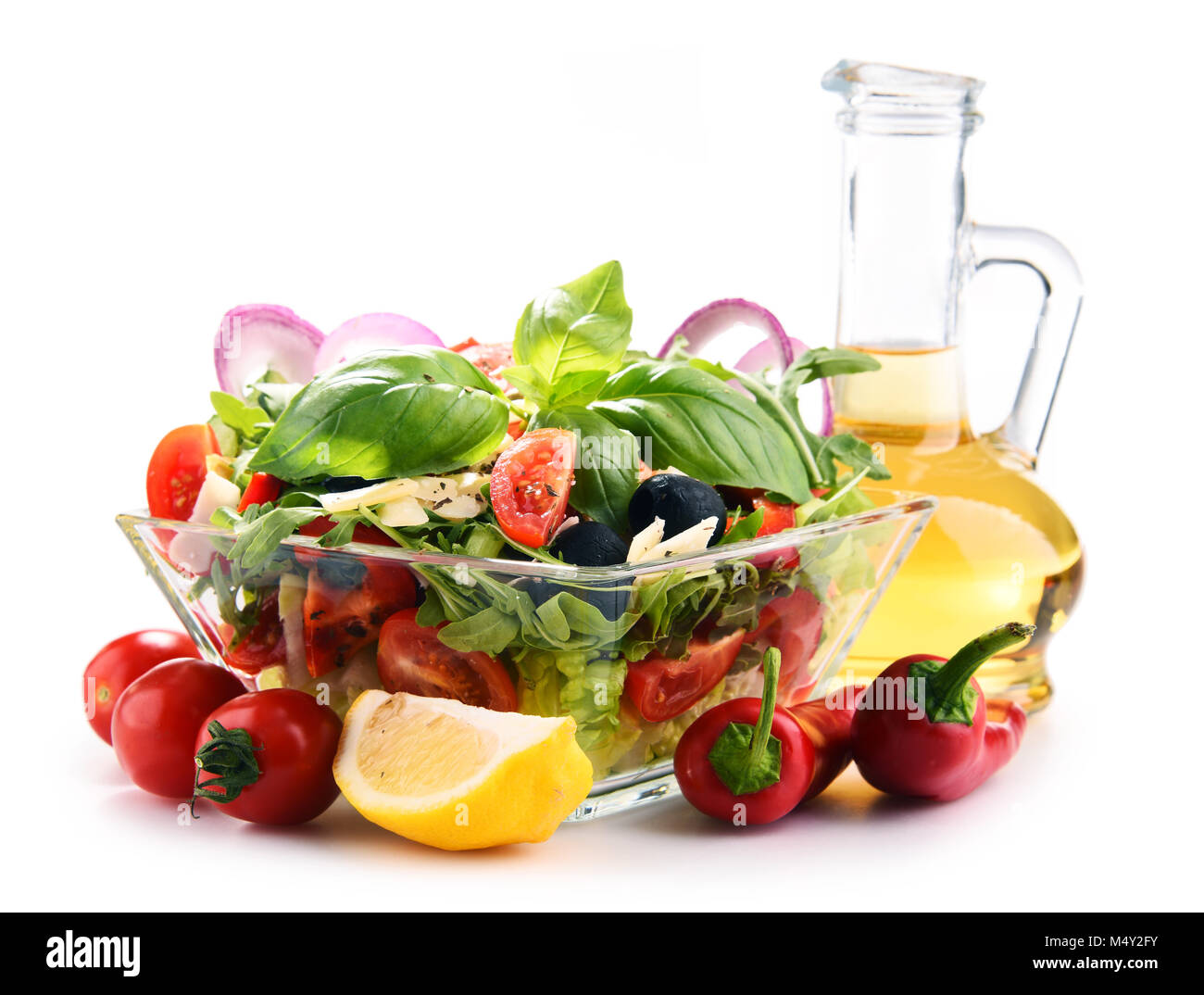 Composition with vegetable salad bowl. Balanced diet Stock Photo Alamy