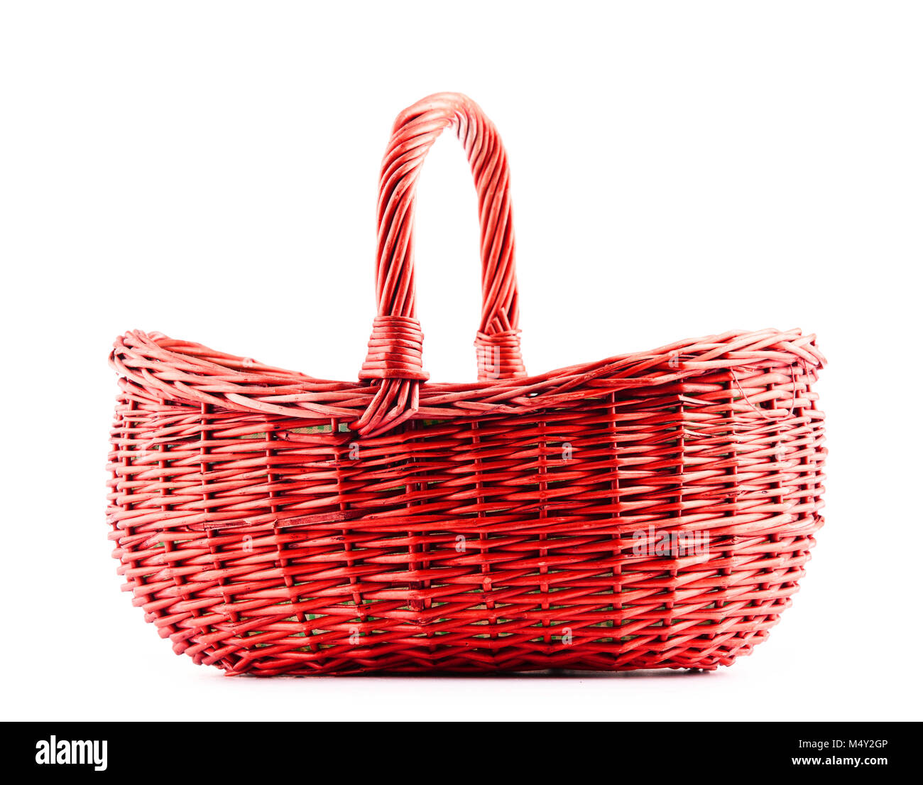 Empty wicker basket isolated on white background Stock Photo - Alamy