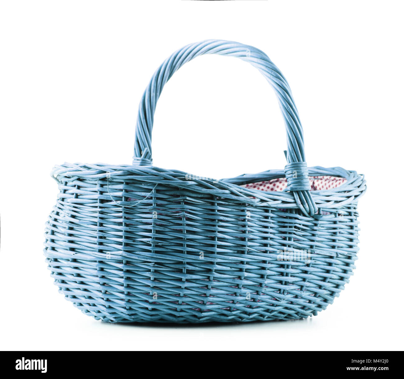 Empty wicker basket isolated on white background Stock Photo - Alamy