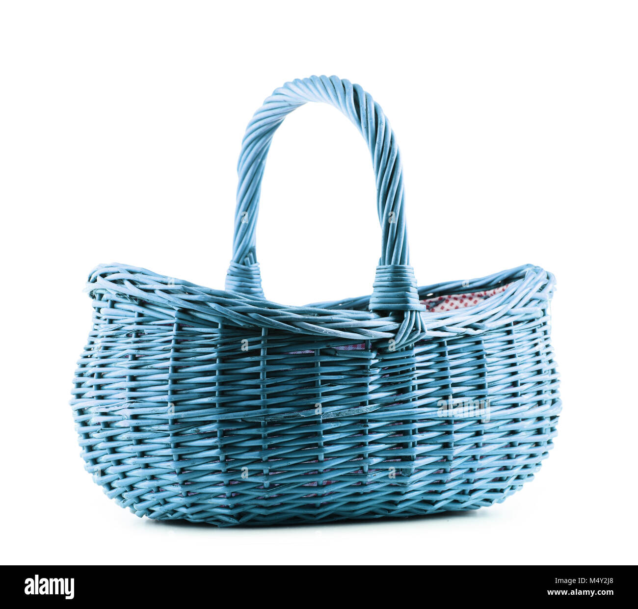 Empty wicker basket isolated on white background Stock Photo - Alamy