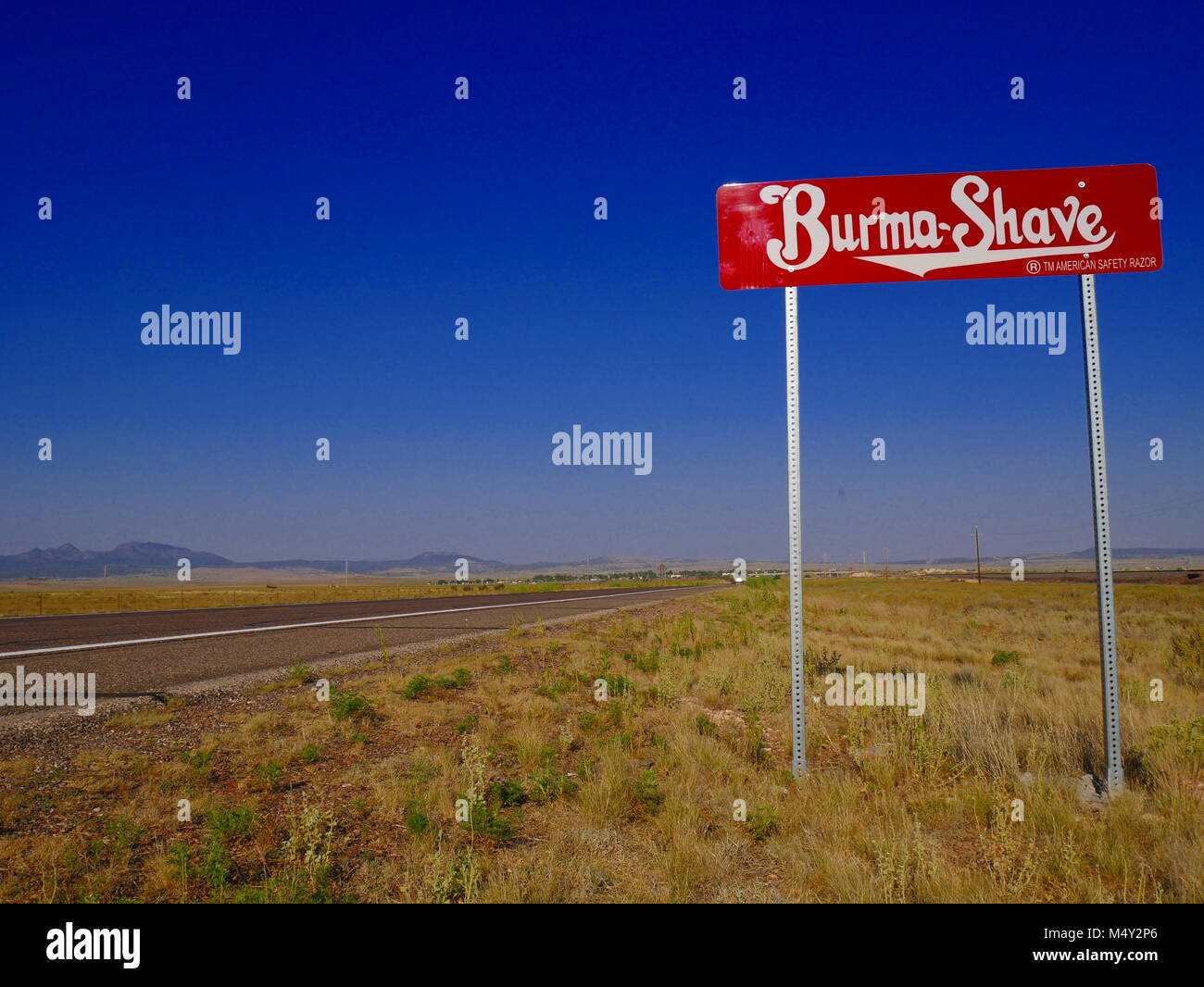 Legendary Burma Shave Advertising on Route 66,Arizona Stock Photo
