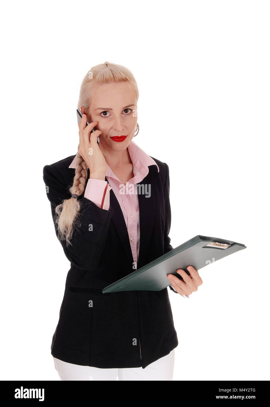 Business woman on her cell phone Stock Photo
