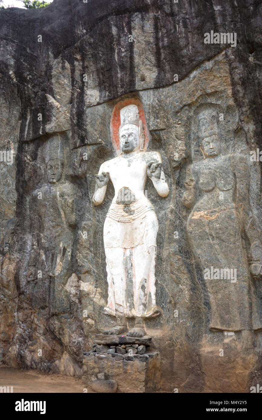 Ancient Buddhist temple of Buduruwagala Stock Photo