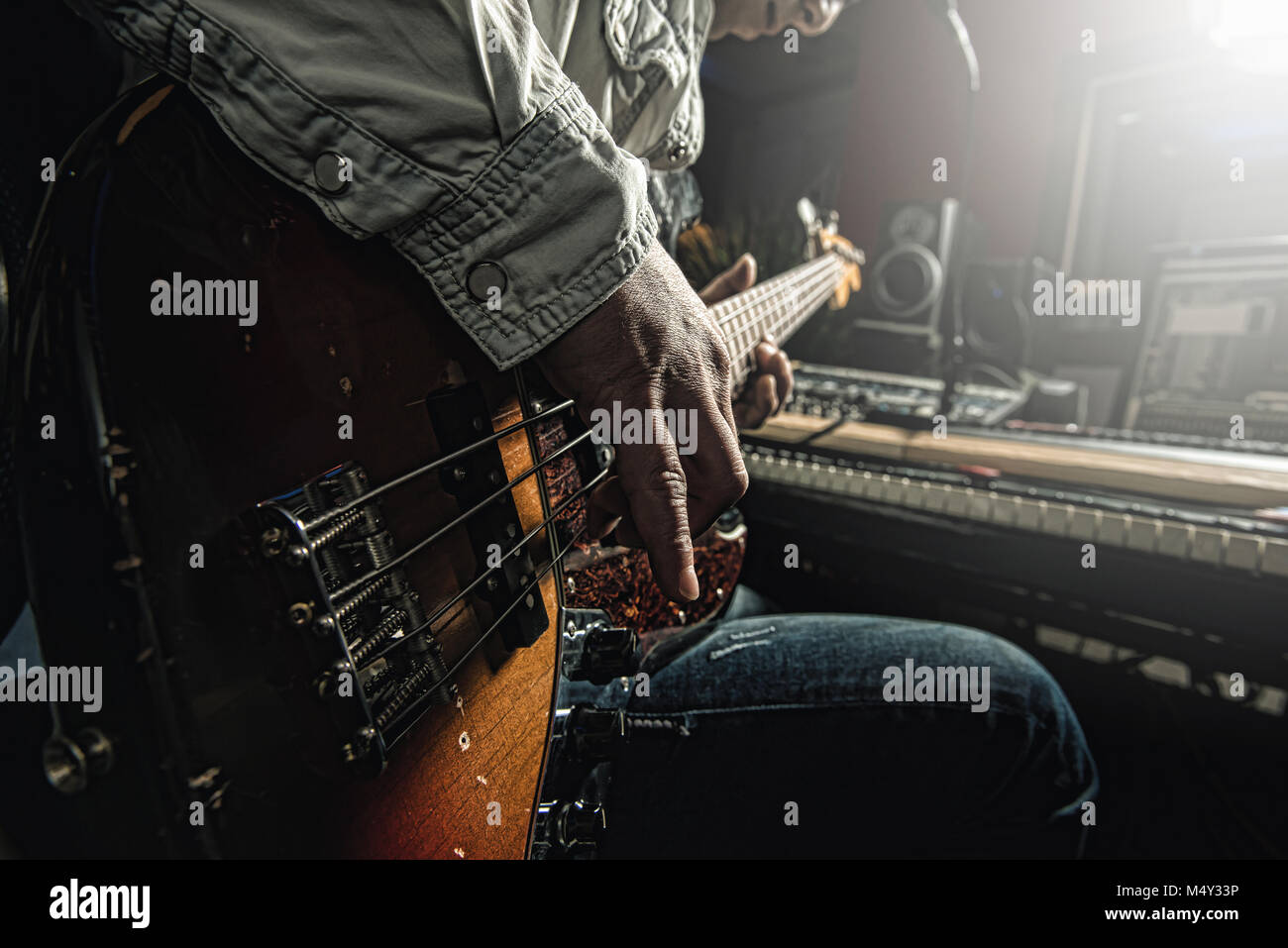 Musician playing electric guitar Stock Photo
