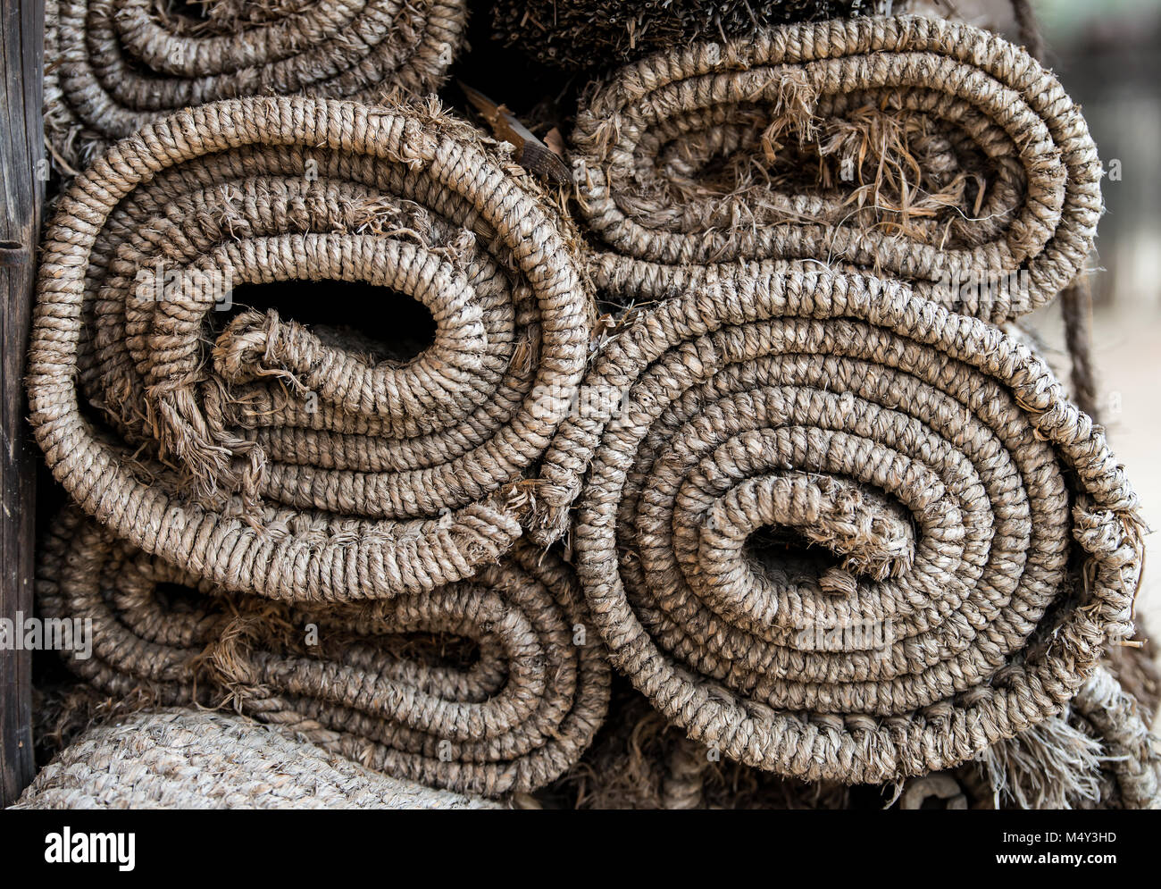 Carpet made with old traditional wooden Korea Stock Photo