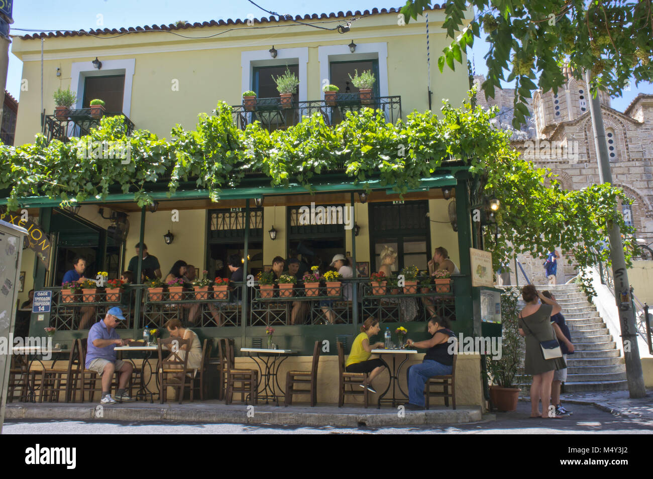 Athens, Plaka, Traditional Greek tavern Stock Photo Alamy