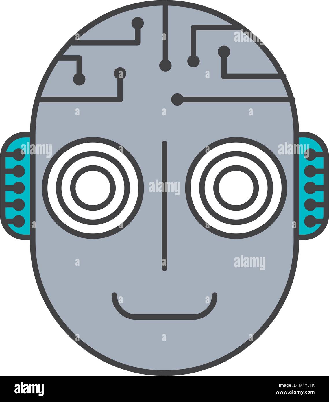 robot artificial intelligence head cyber futuristic Stock Vector Image ...