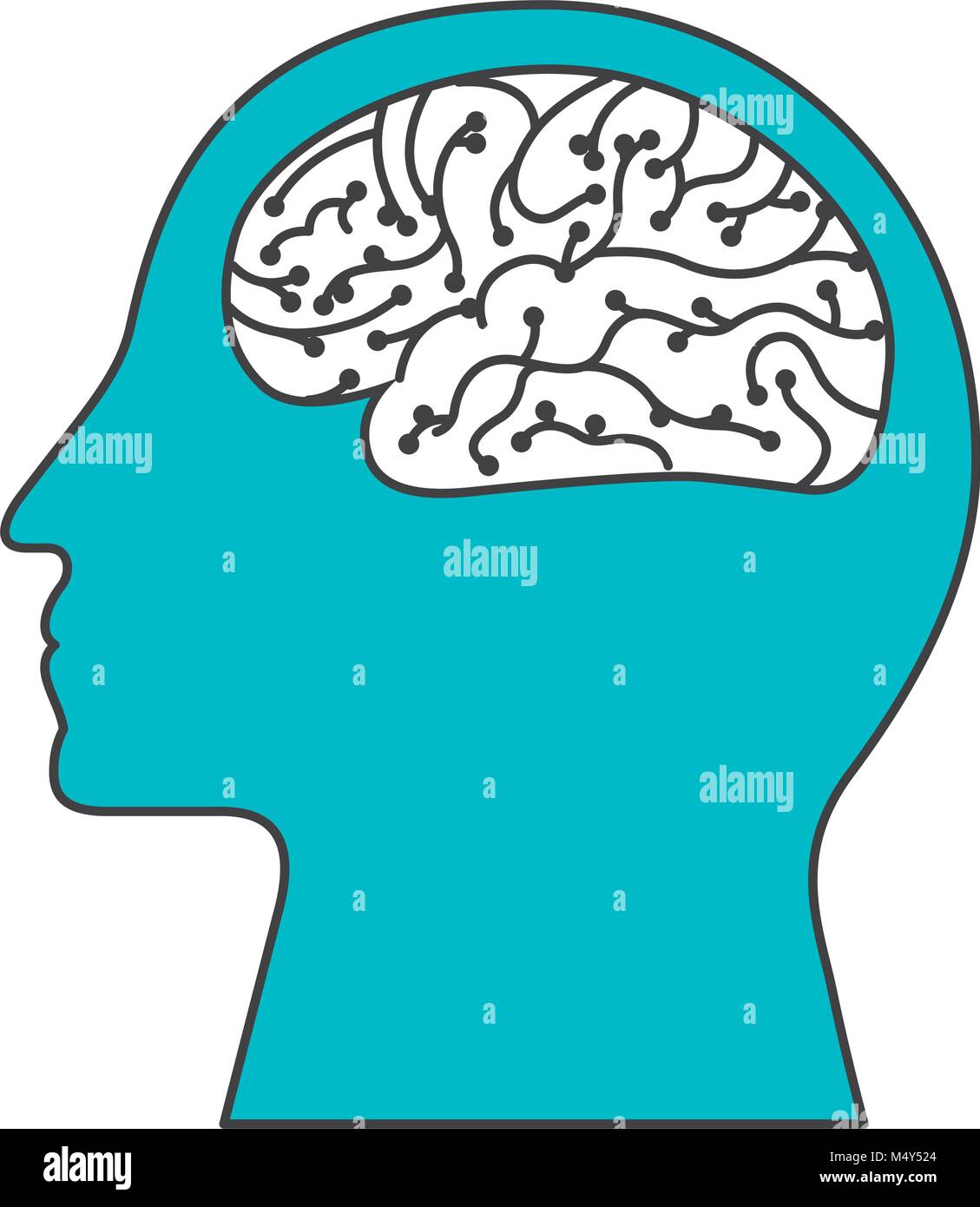 Human Profile Brain Artificial Intelligence Circuit Stock Vector Image Art Alamy
