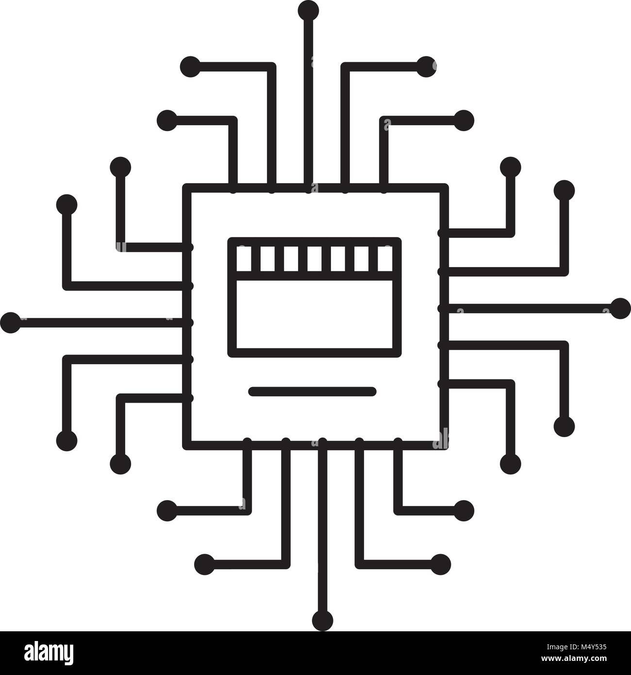 circuit board connection hardware processor Stock Vector Image & Art ...