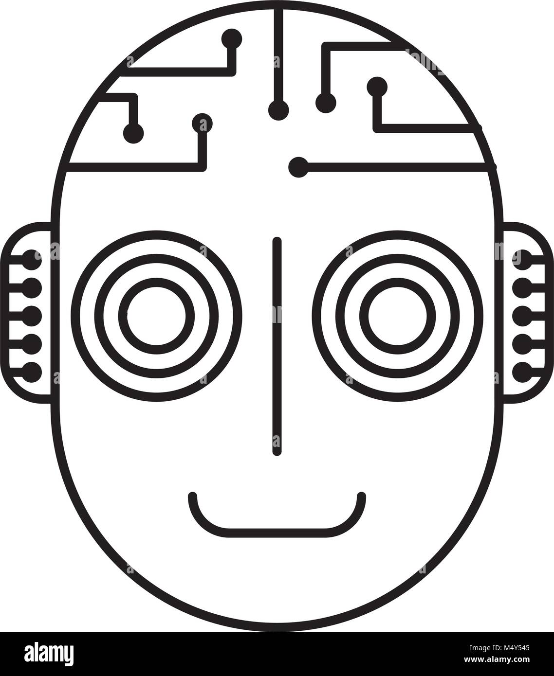 robot artificial intelligence head cyber futuristic Stock Vector Image ...