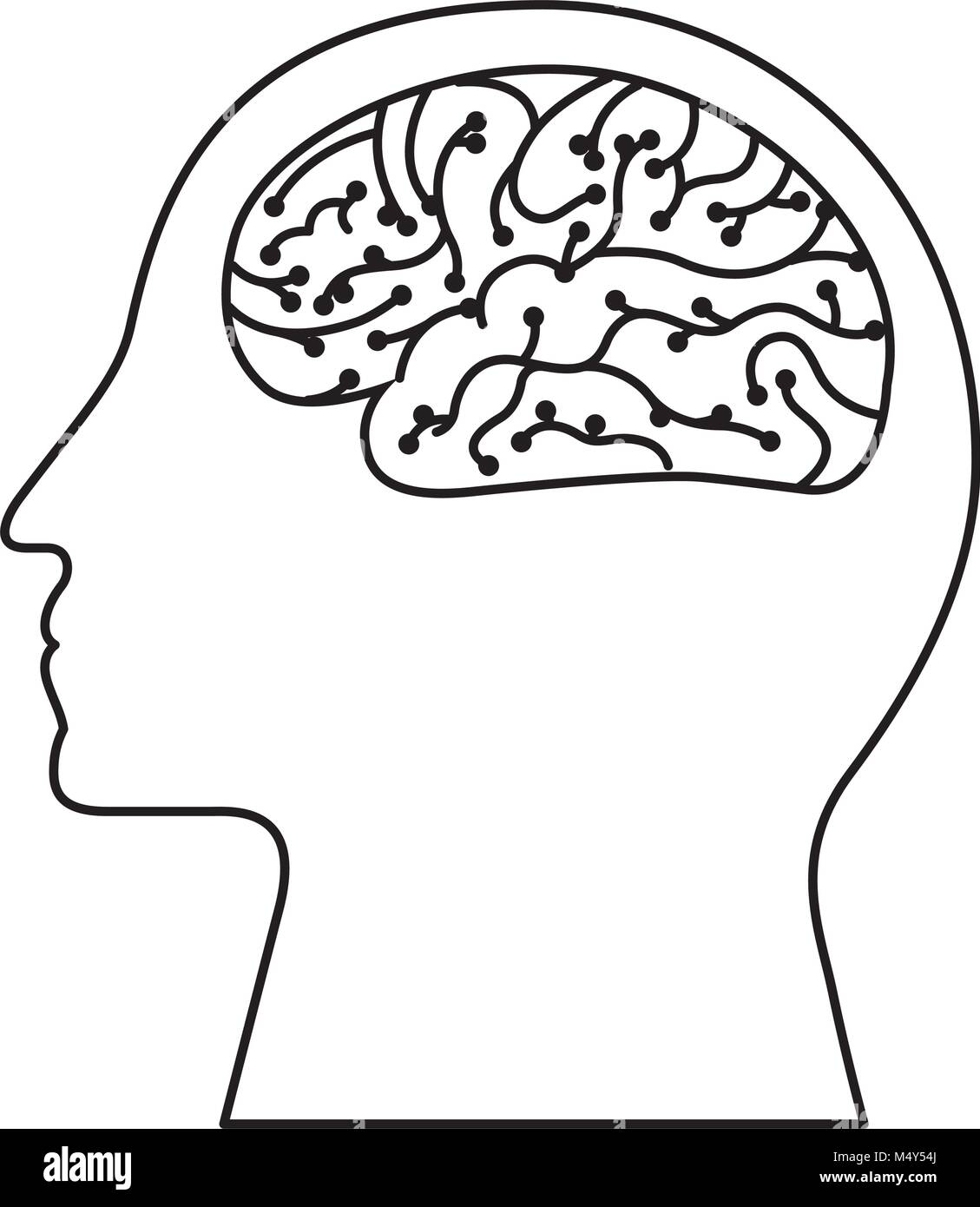 profile human head brain intelligent Stock Vector Image & Art - Alamy