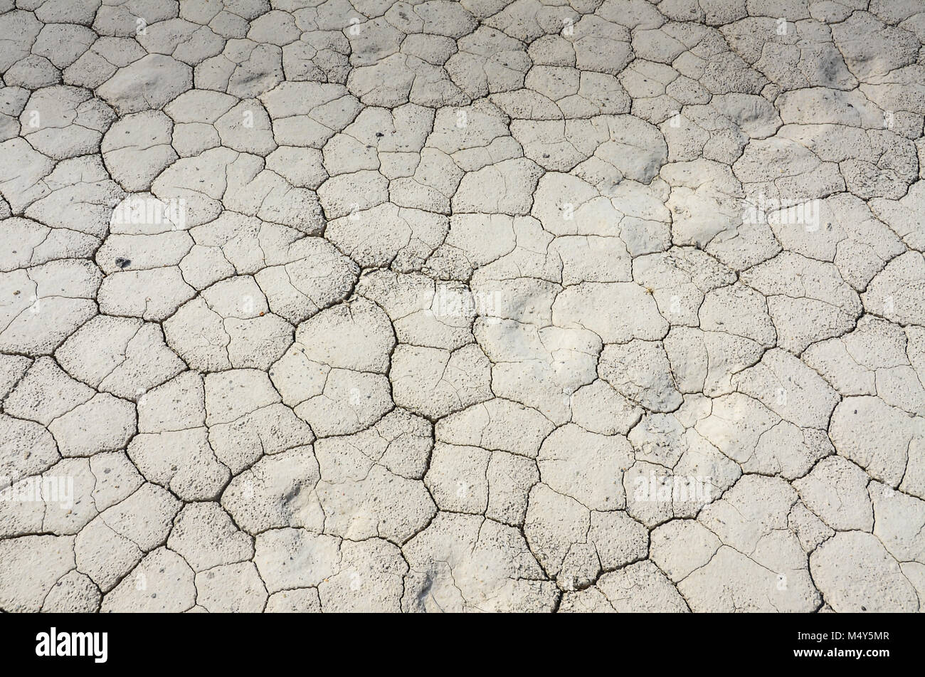 Background of cracked earth in salt flats of Nevada. Stock Photo
