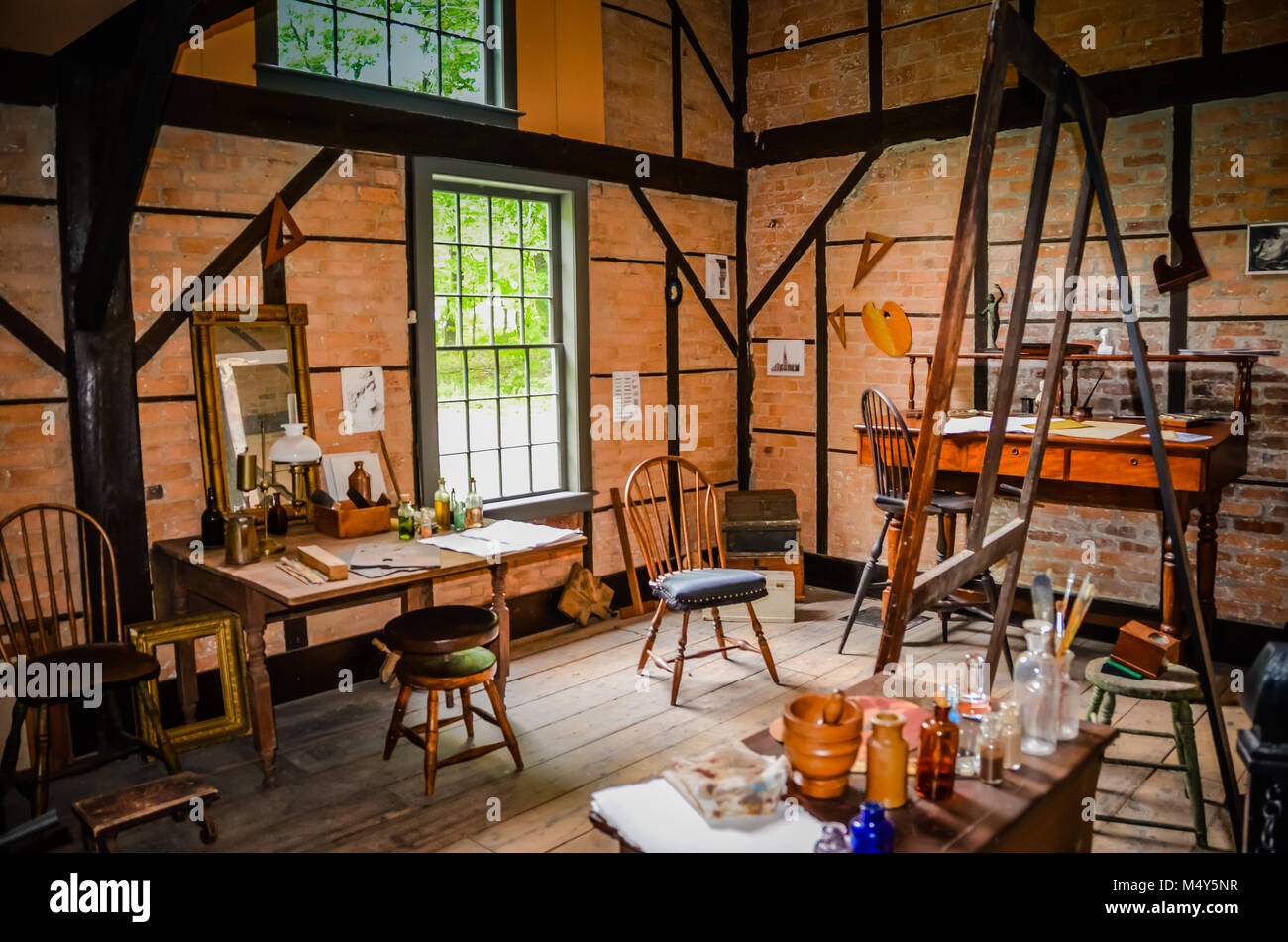 Studio of painter Thomas Cole, founder of the Hudson River School of American painting. Stock Photo