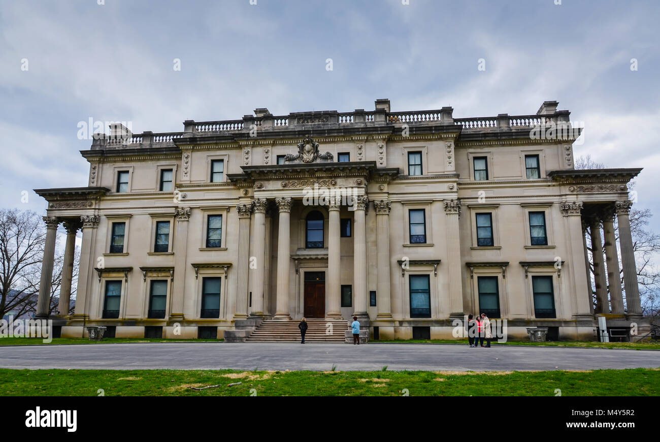 Vanderbilt Mansion National Historic Site, in Hyde Park, New York, is one of America's premier examples of the country palaces built by wealth. Stock Photo