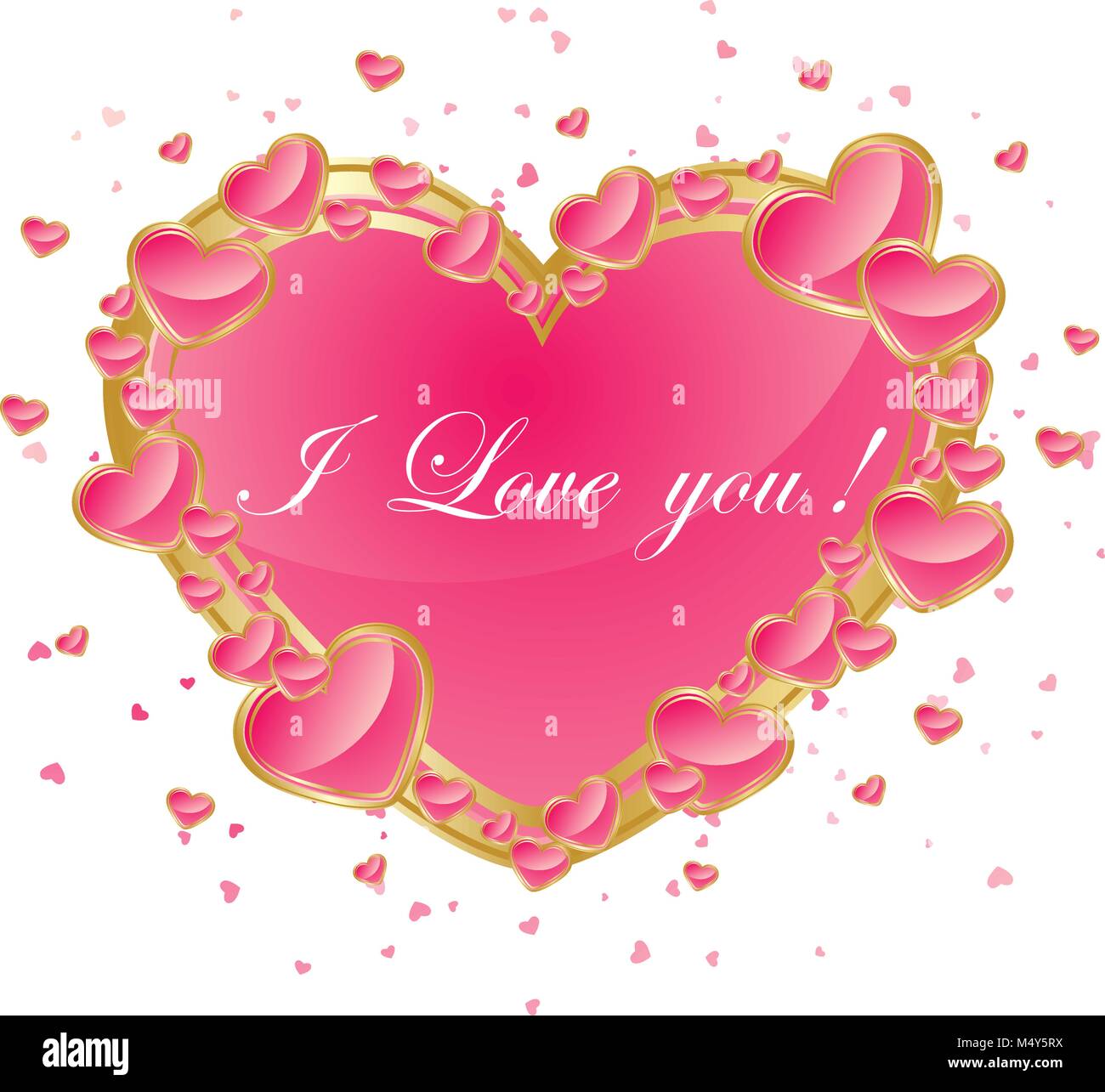 Valentines day abstract background with pink heart. Vector illustration ...