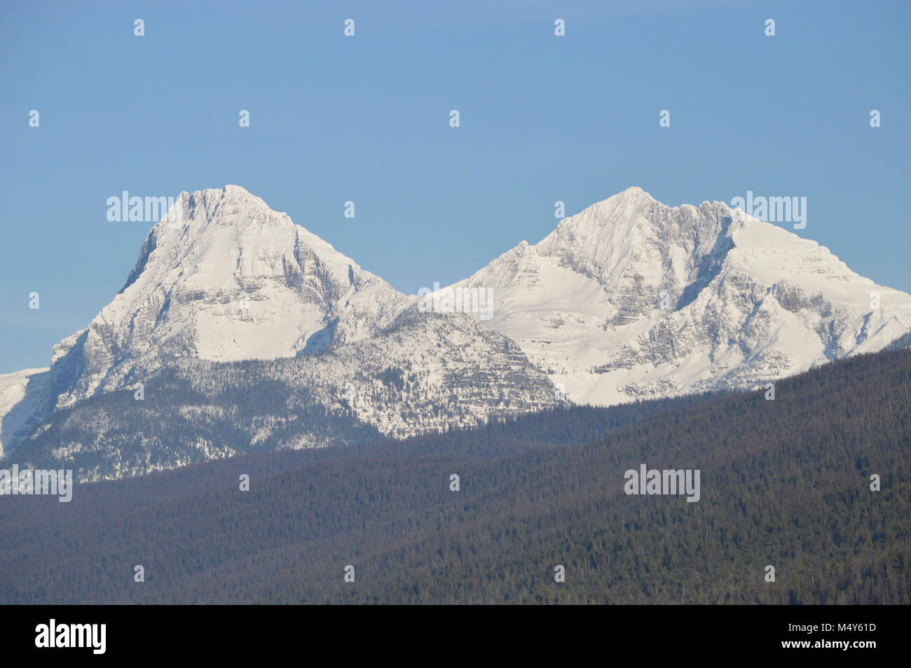 Mt Edwards and Gunsight Mountain. Stock Photo