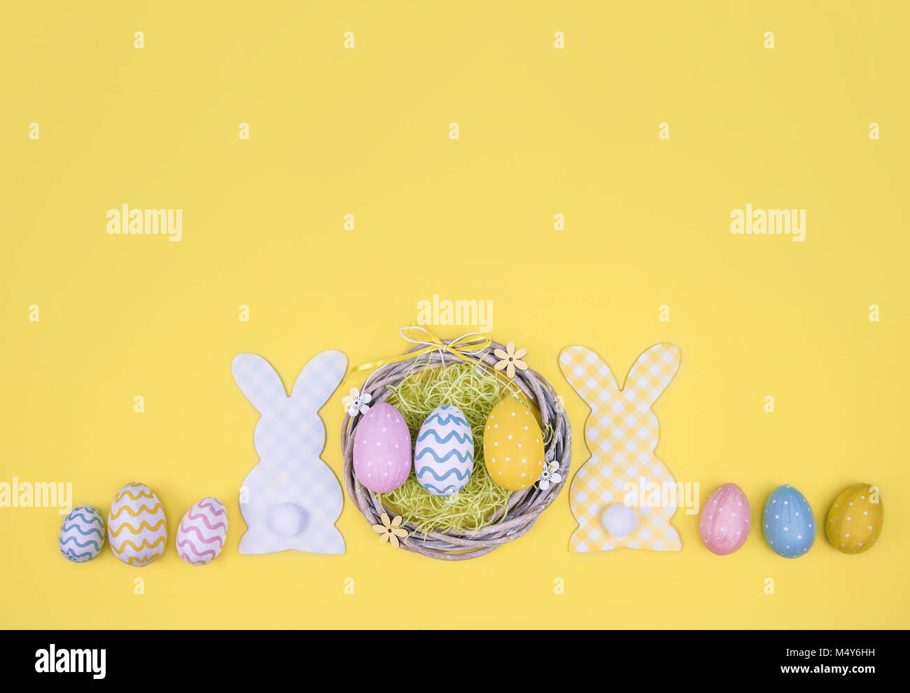 Creative easter composition with painted eggs Stock Photo - Alamy