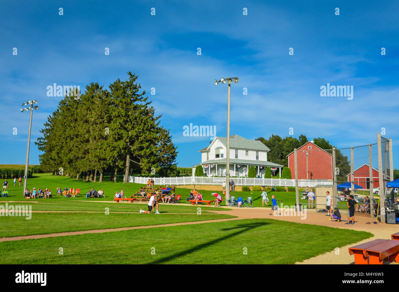 The Field of Dreams is a baseball field and pop-culture tourist attraction built originally for the movie of the same name. It is in Dubuque County, I Stock Photo