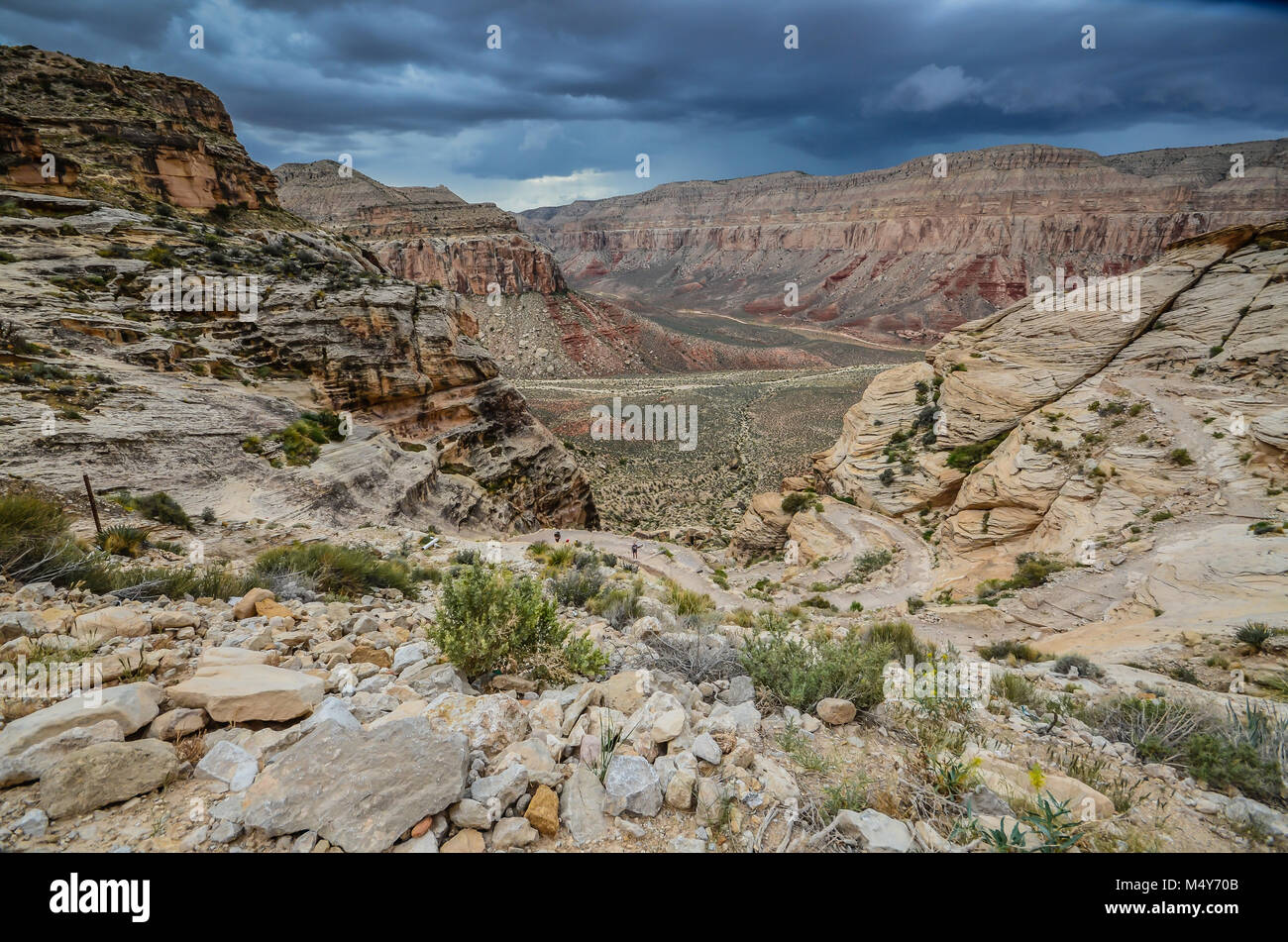 Canyon cliffs on tribal lands of Hualapai people. Stock Photo