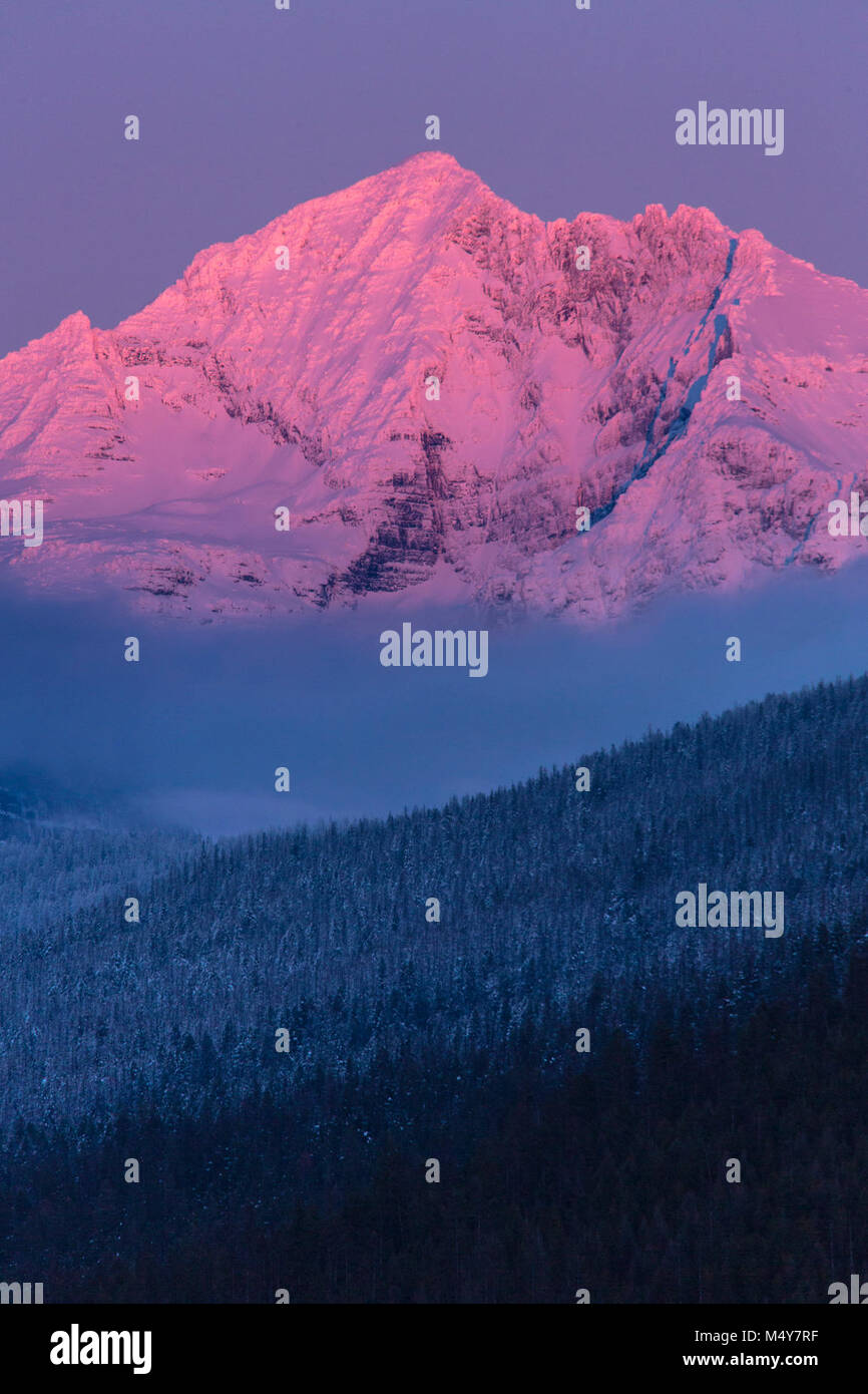 Gunsight Mountain Sunset Stock Photo Alamy