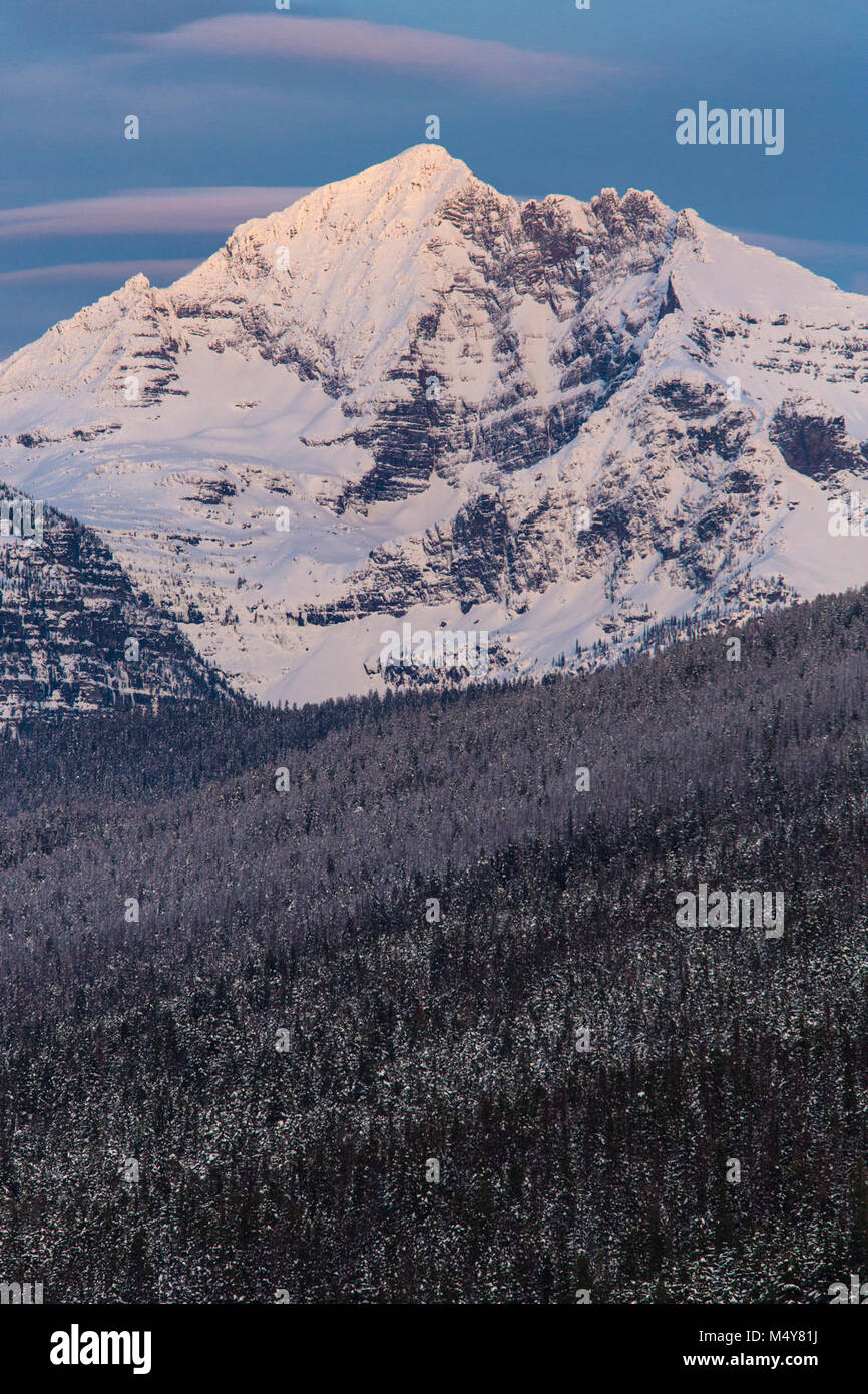 Gunsight Mountain Sunset . Stock Photo