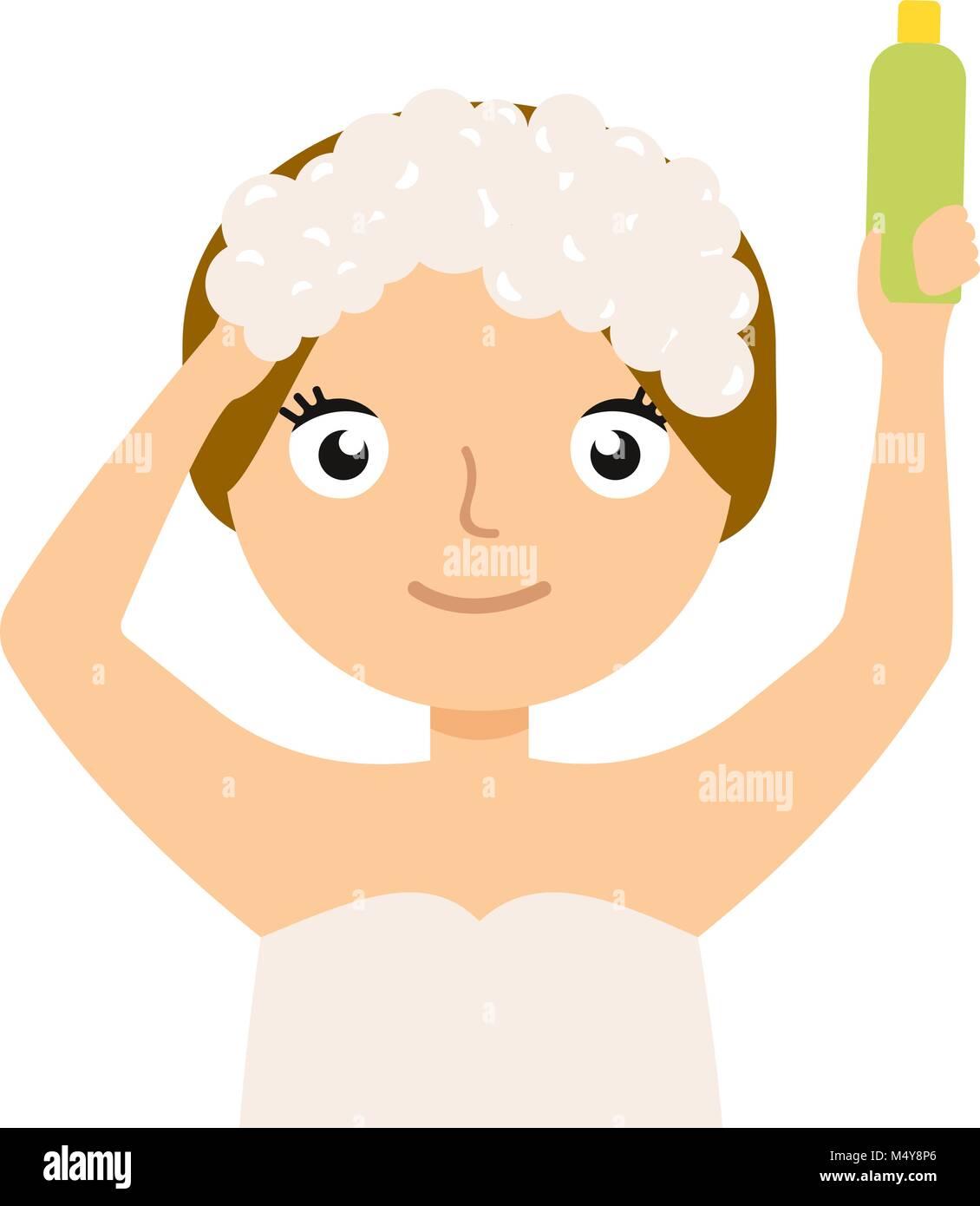 Washing hair Stock Vector Images - Alamy