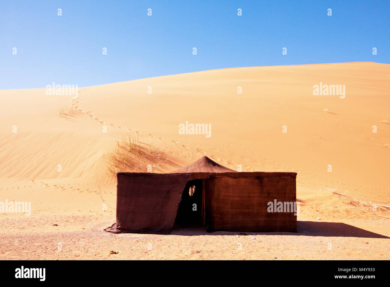 Bedouin tent. The traditional lifestyle in Morocco, Africa Stock Photo