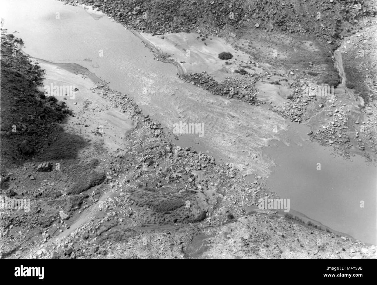 BADGER CREEK RAPIDS FROM CANYON RIM. PHOTOGRAPHER STEVE LEDING. CIRCA 1952. Grand Canyon Nat
