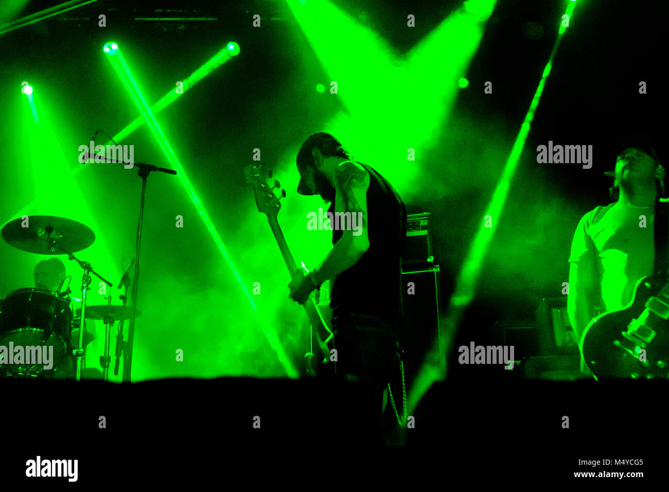 Stage view of Bongzilla band members during the Kristonfest in Madrid