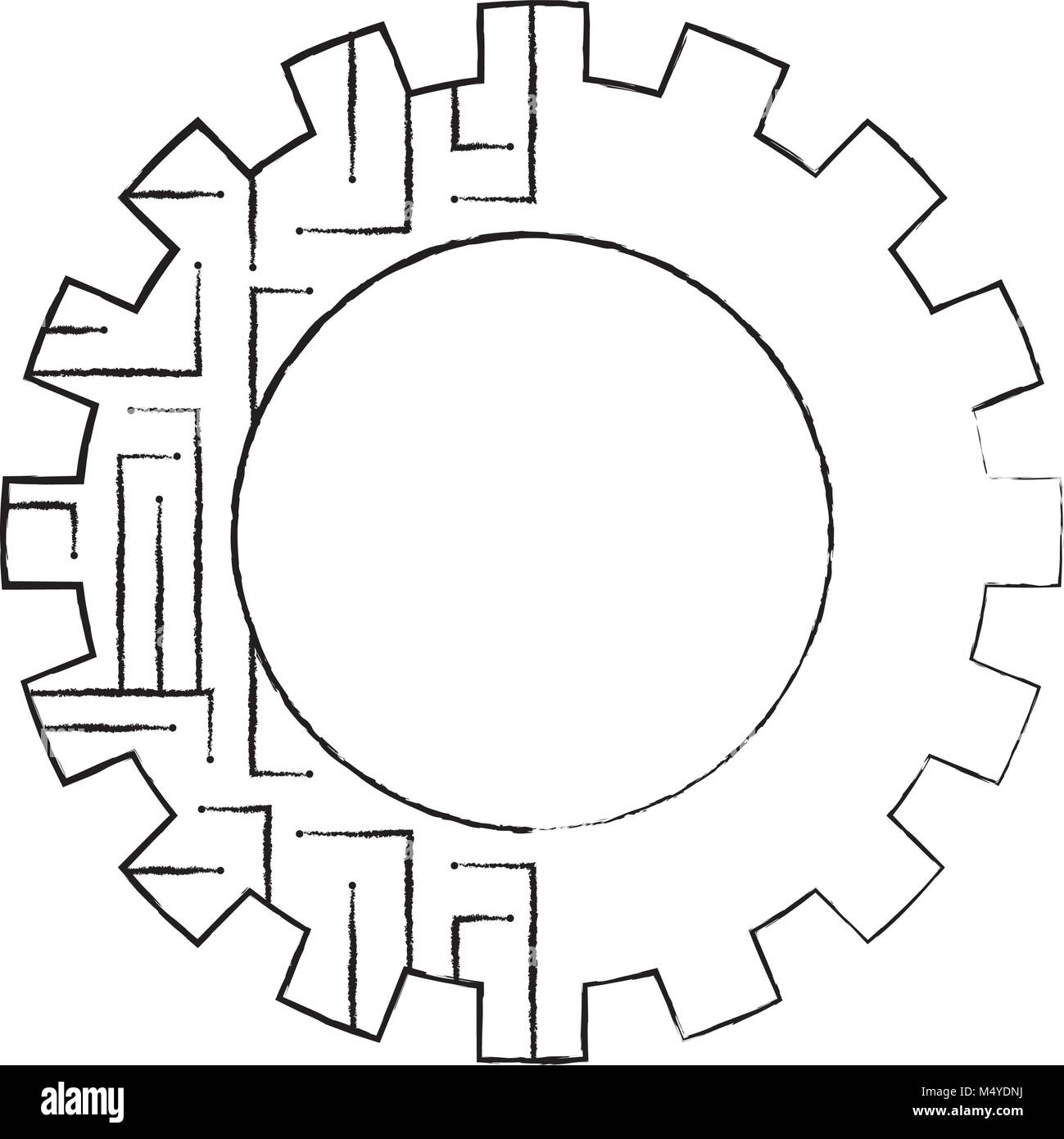 gear circuit technology work wheel Stock Vector Image & Art - Alamy