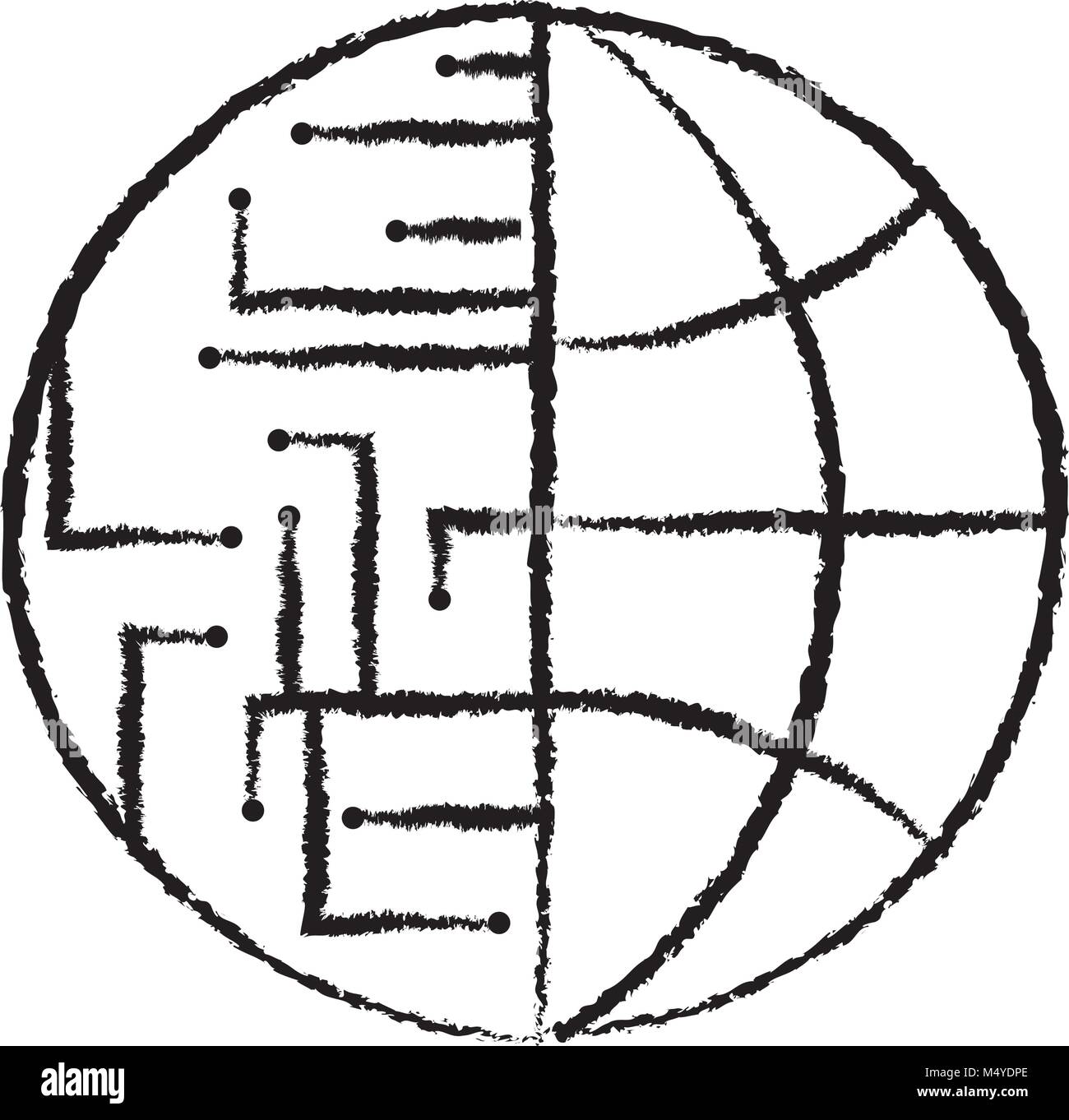 technology world globe network connection circuit Stock Vector Image ...