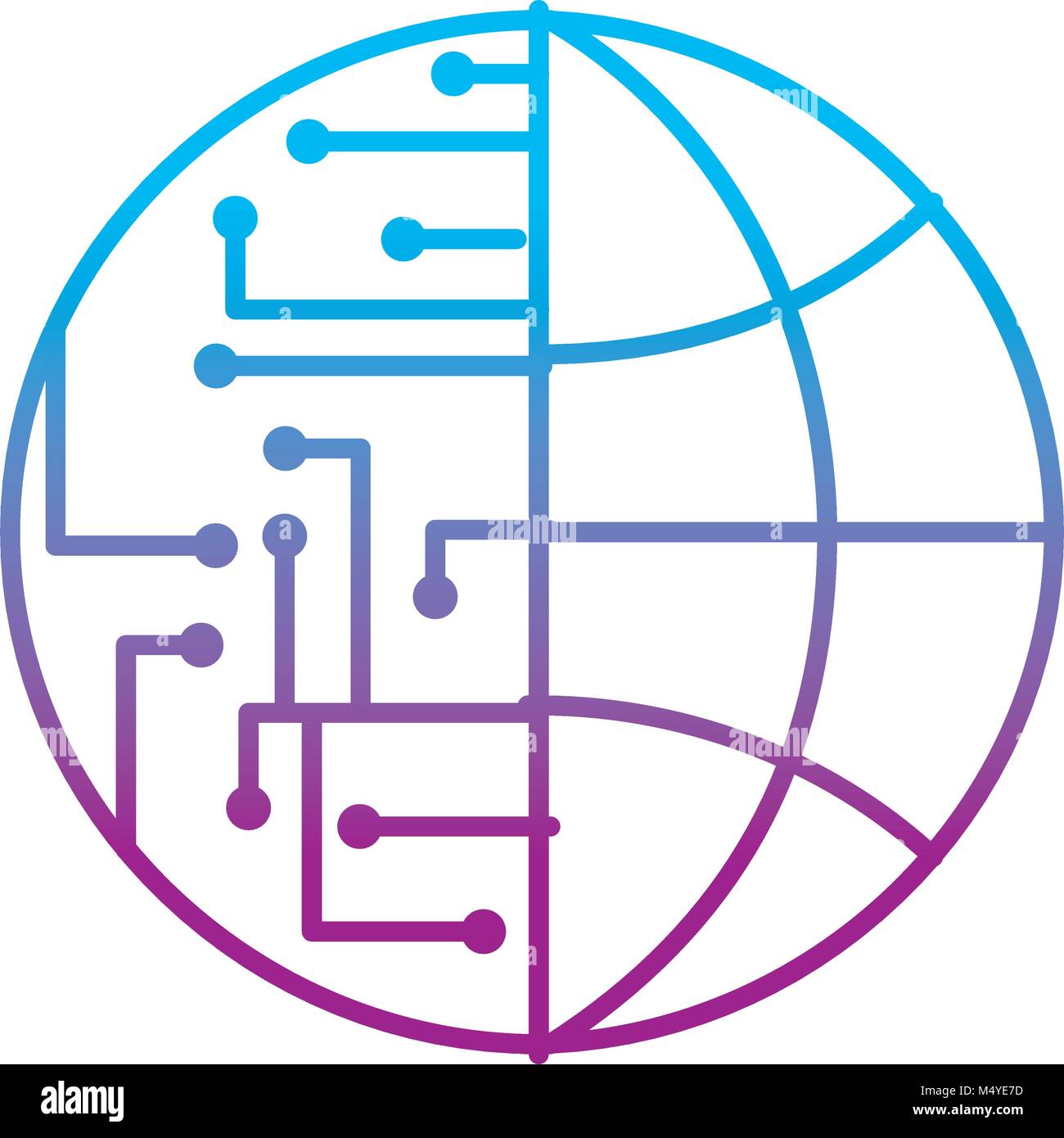 technology world globe network connection circuit Stock Vector Image ...